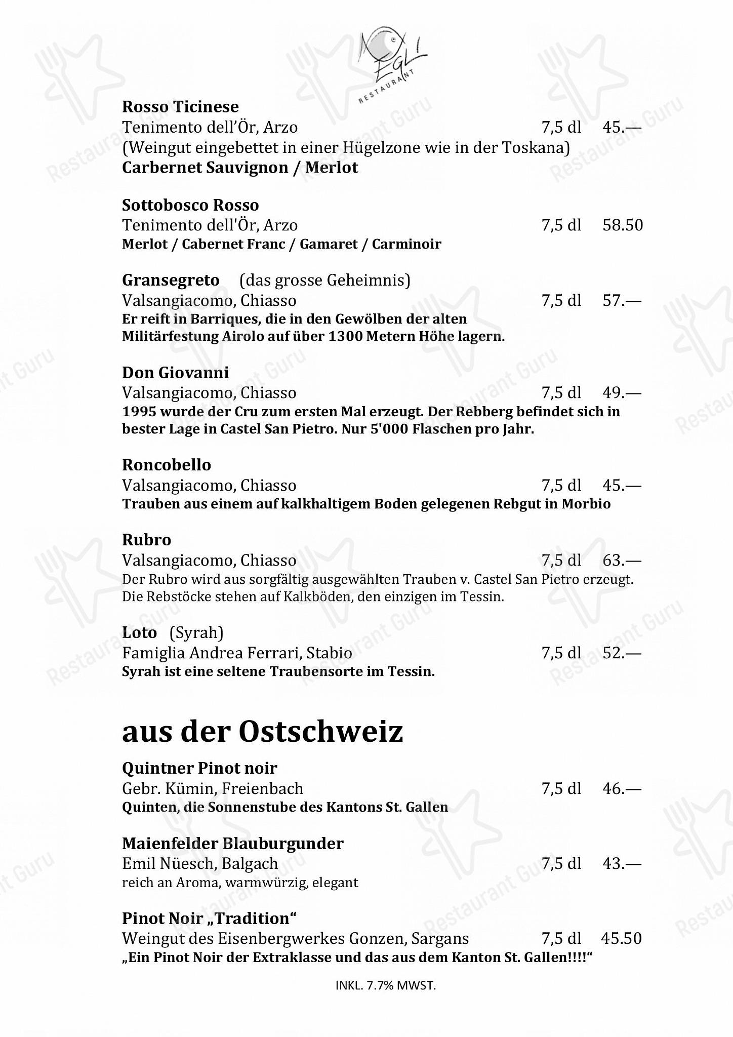 Boronia Catering Menu Pack per Restaurant Egli in Gossau