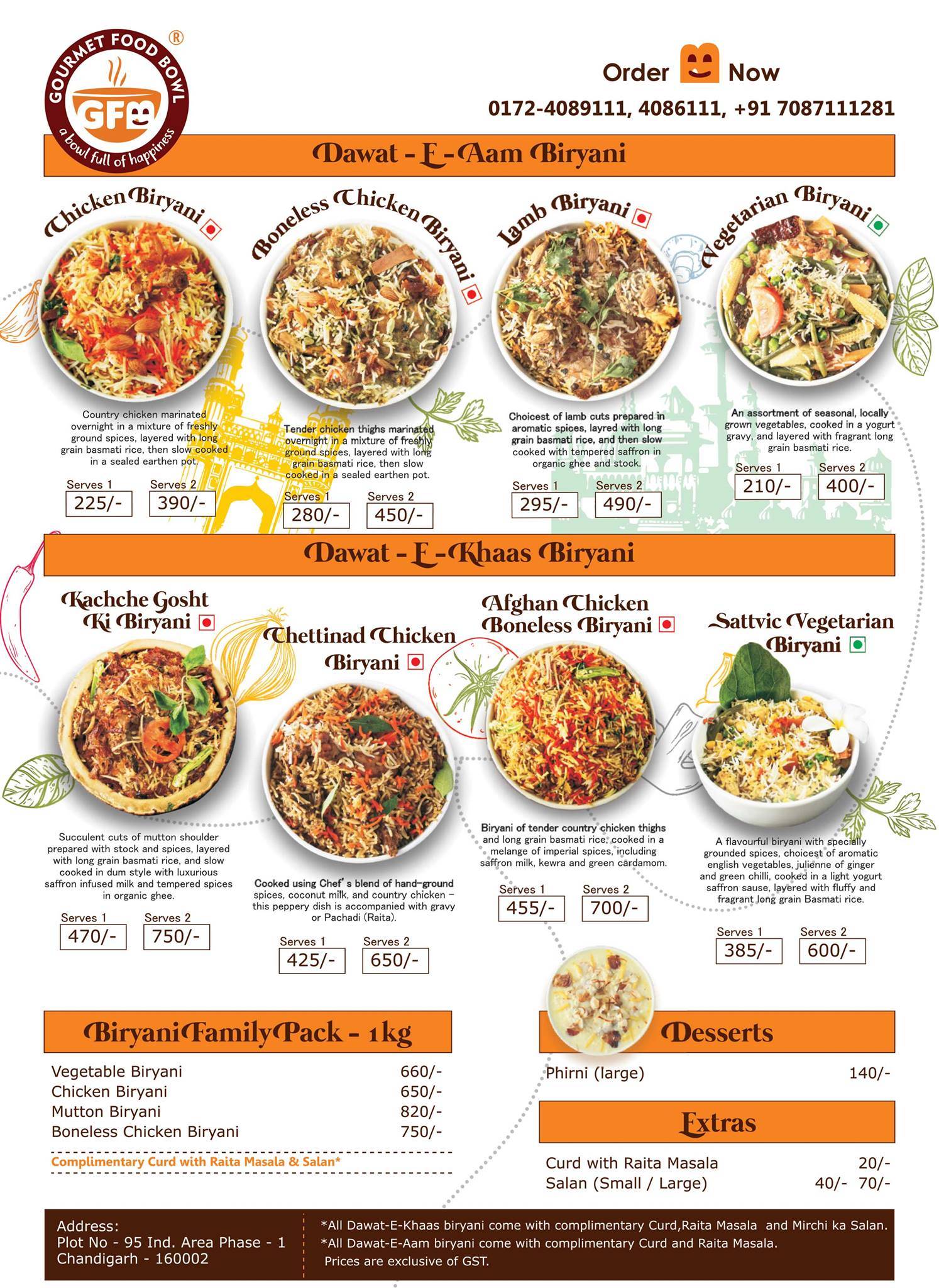Gourmet Food Bowl menu
