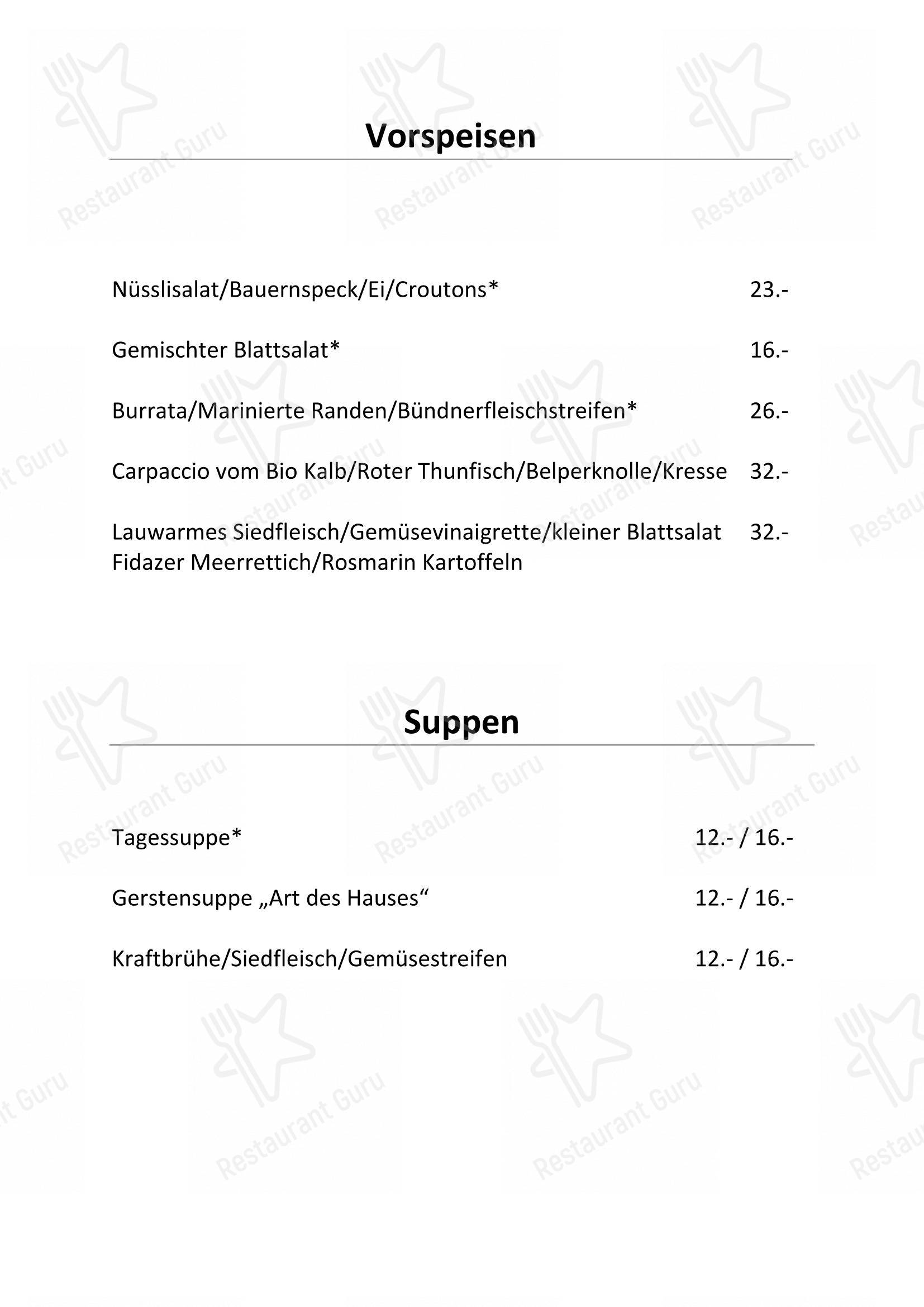 Menu bar per Grandis Ustria da Vin ristorante con griglia