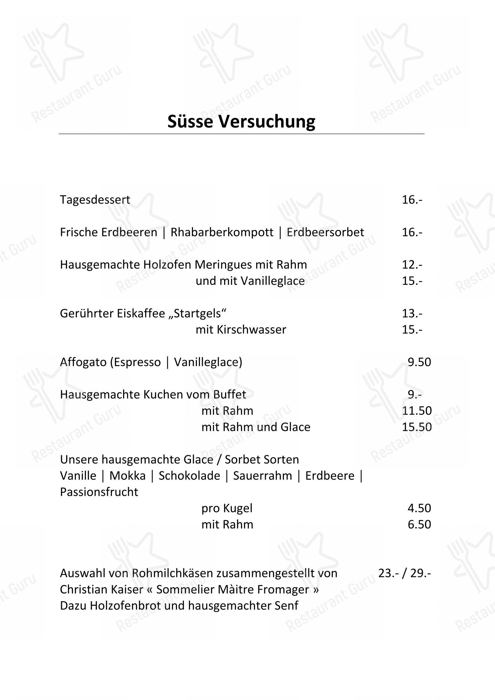 Grandis Ustria da Vin in Laax - Основное меню