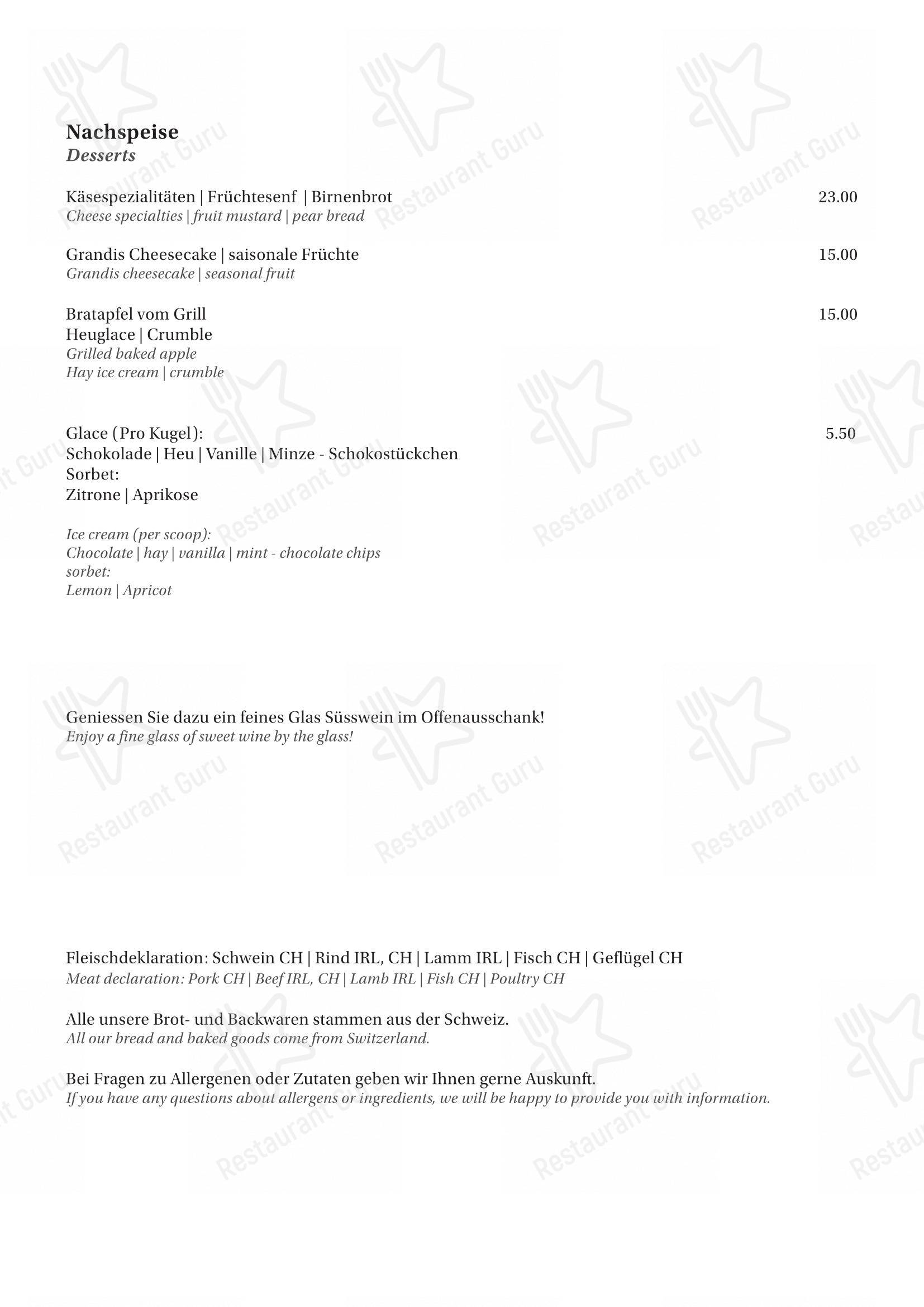 菜单 per Grandis Ustria da Vin ristorante con griglia