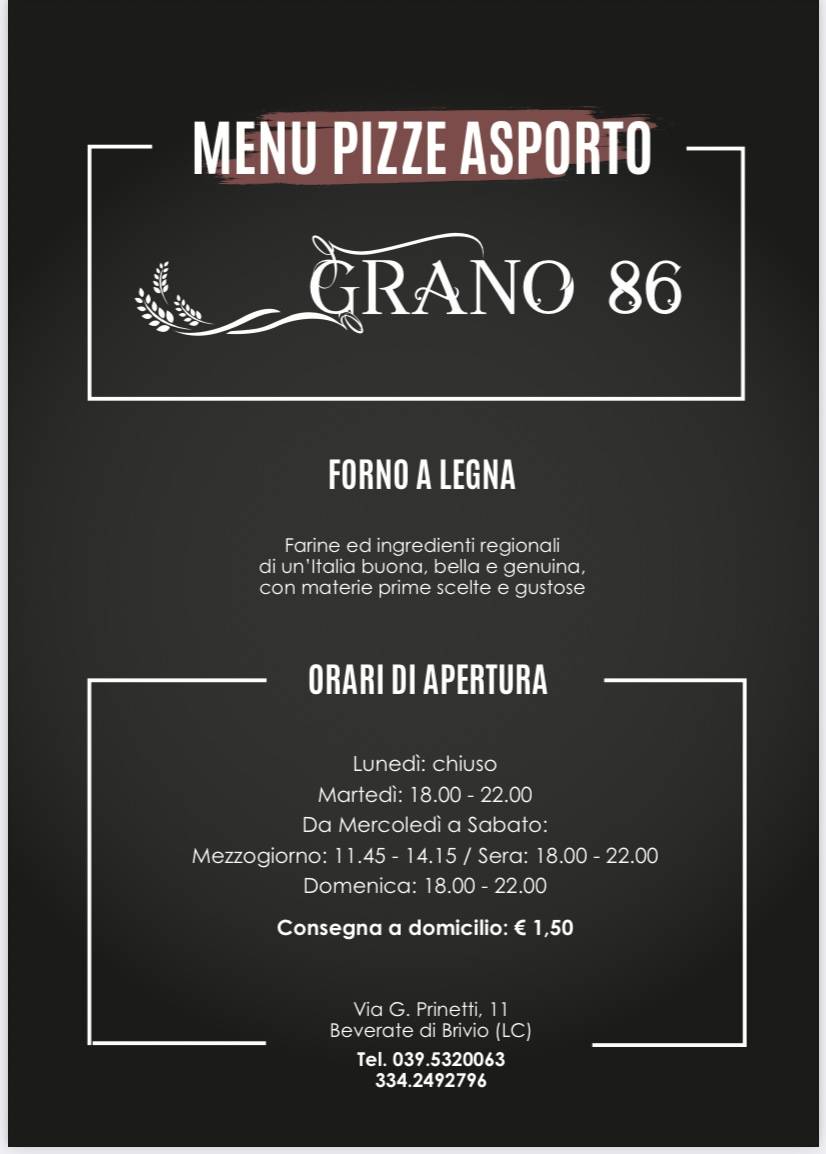 Menu di Grano 86 