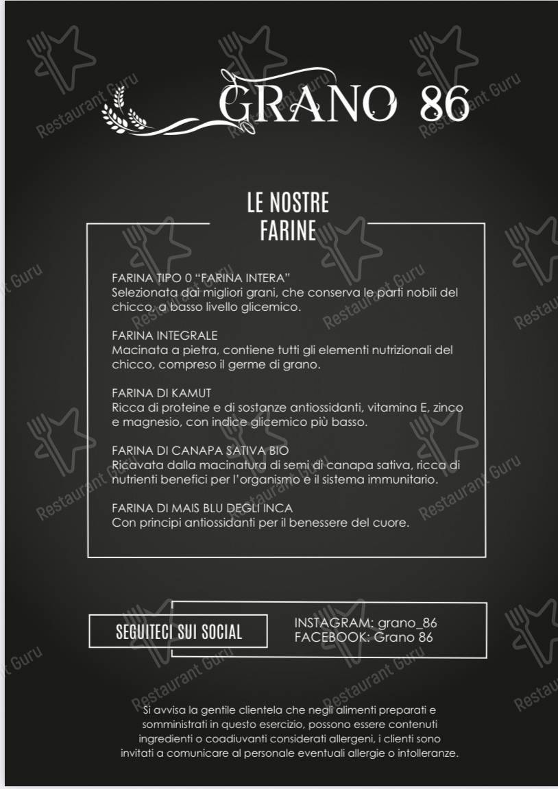 Guarda il menu di Grano 86