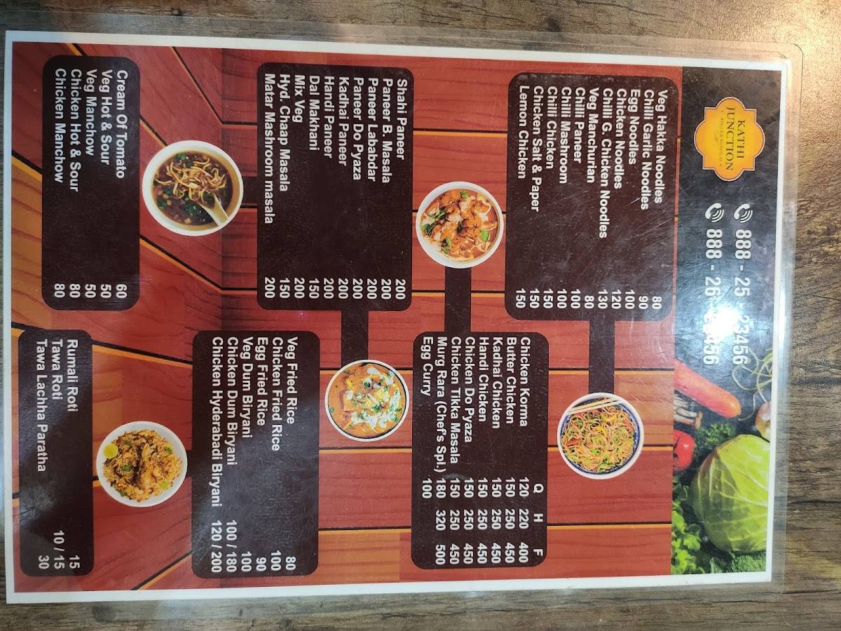 Kathi Junction menu