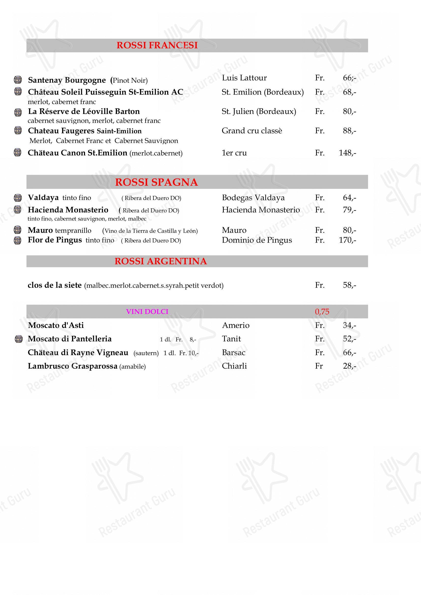 Menu di Grotto Grillo - Menu