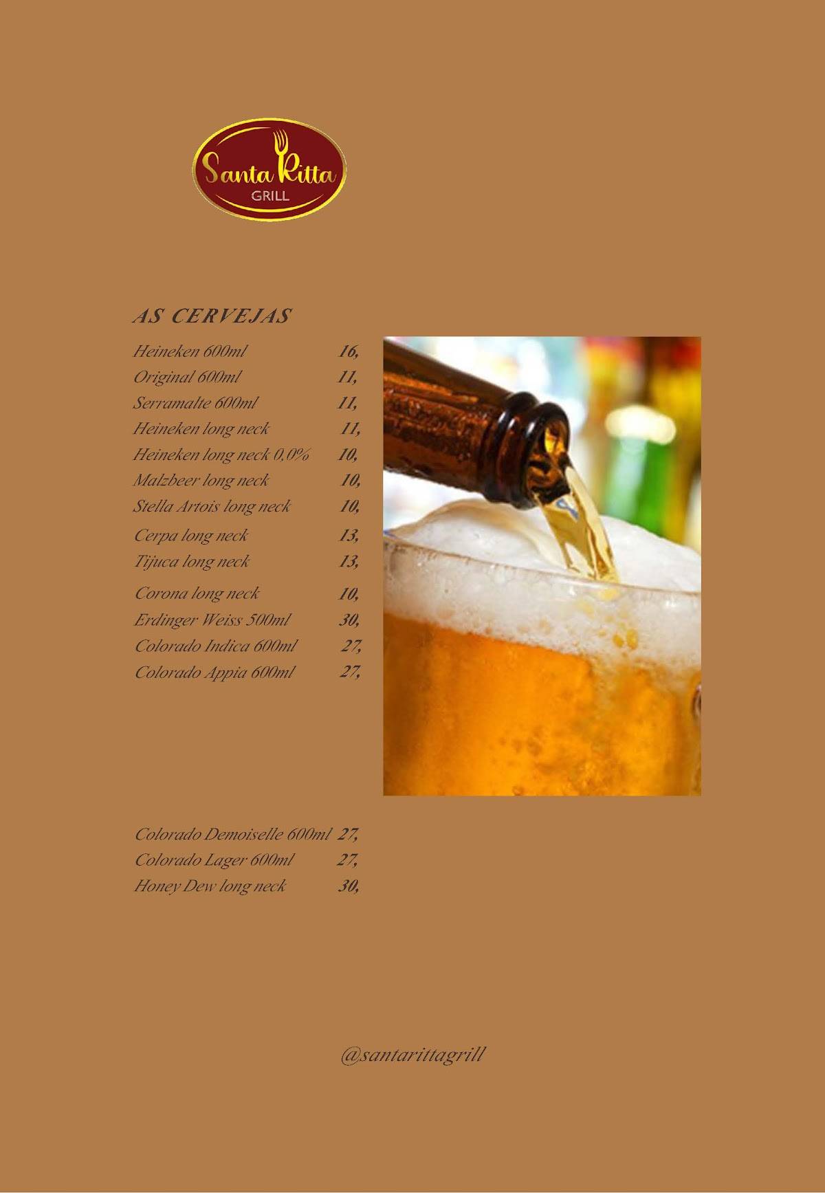 Restaurante Santa Ritta Grill cardápio