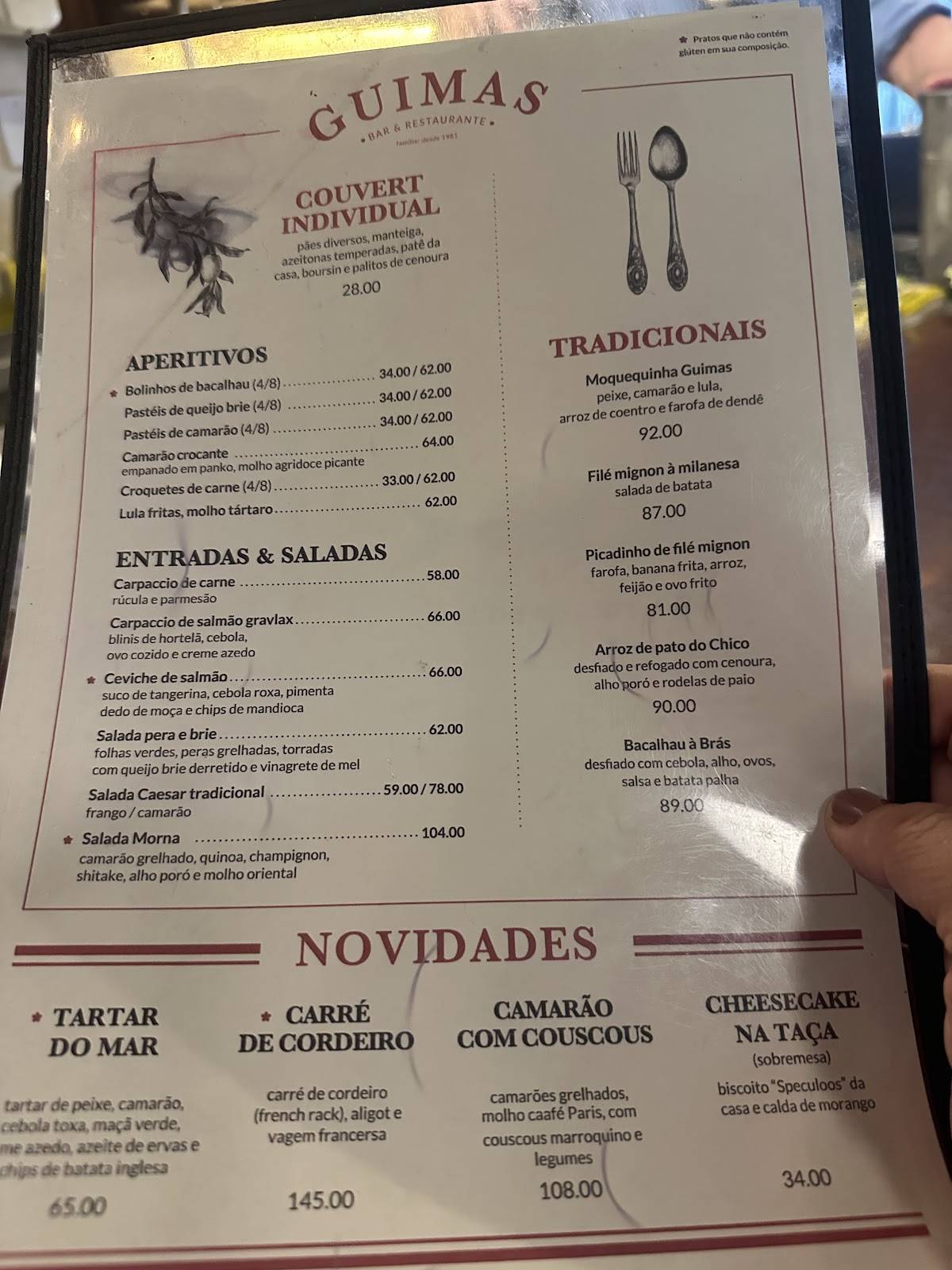 Guimas cardápio