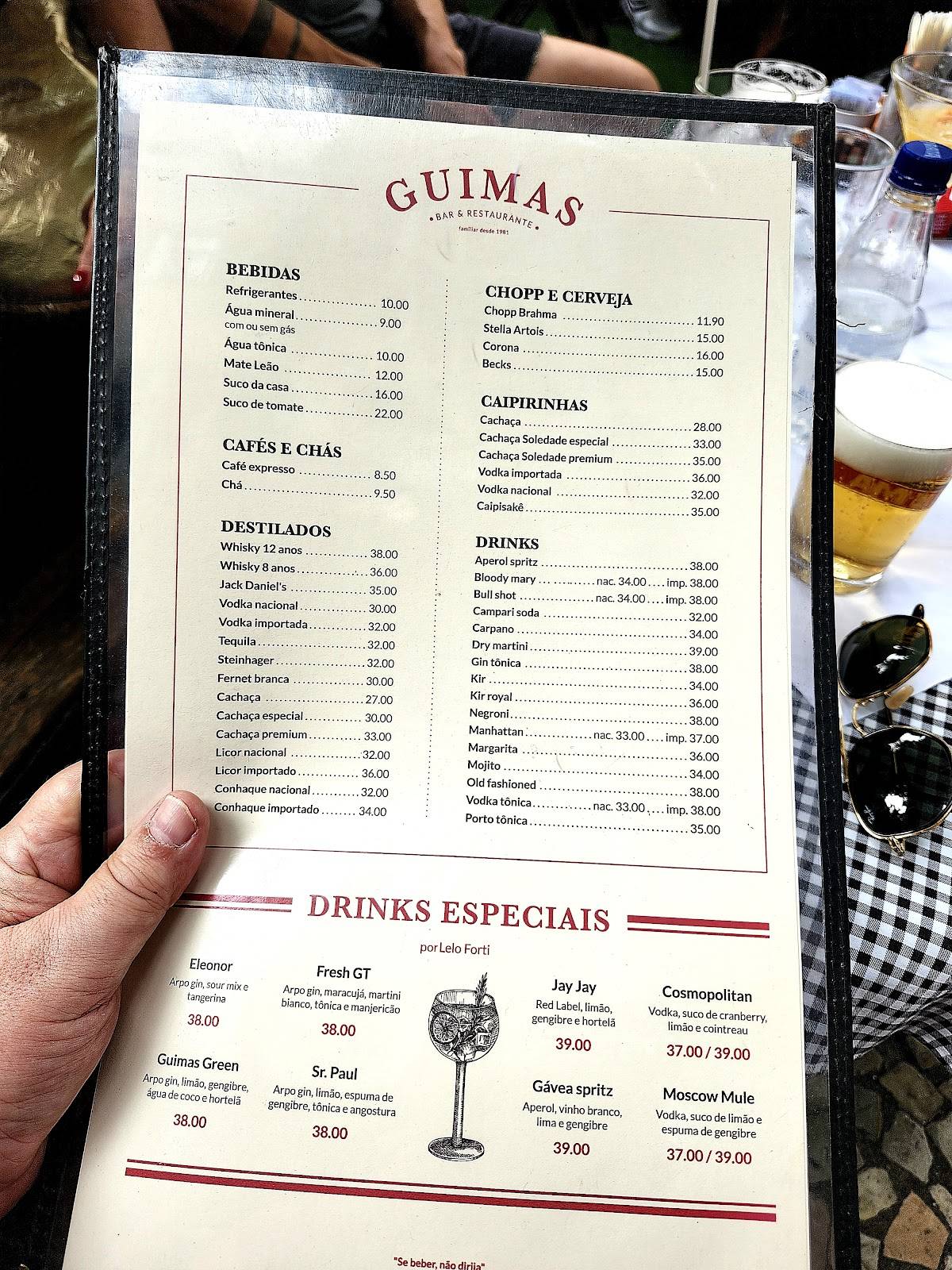 Guimas cardápio