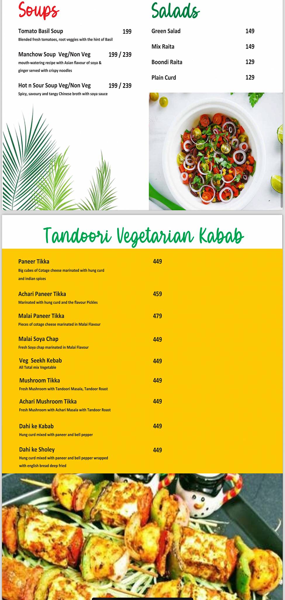 MINI GOA CAFE menu