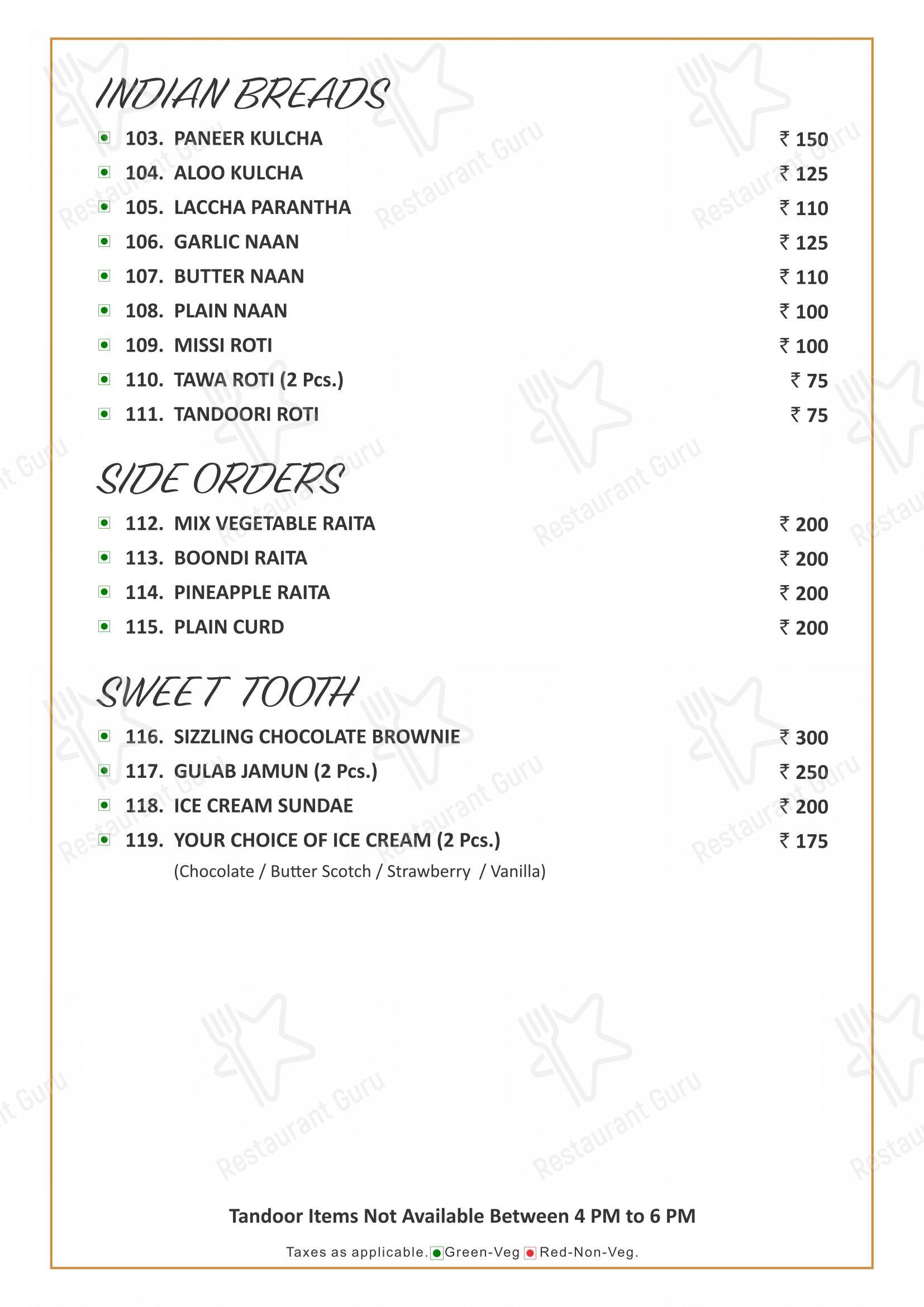 HIVE Restaurant & Bar in Jaipur - Menu
