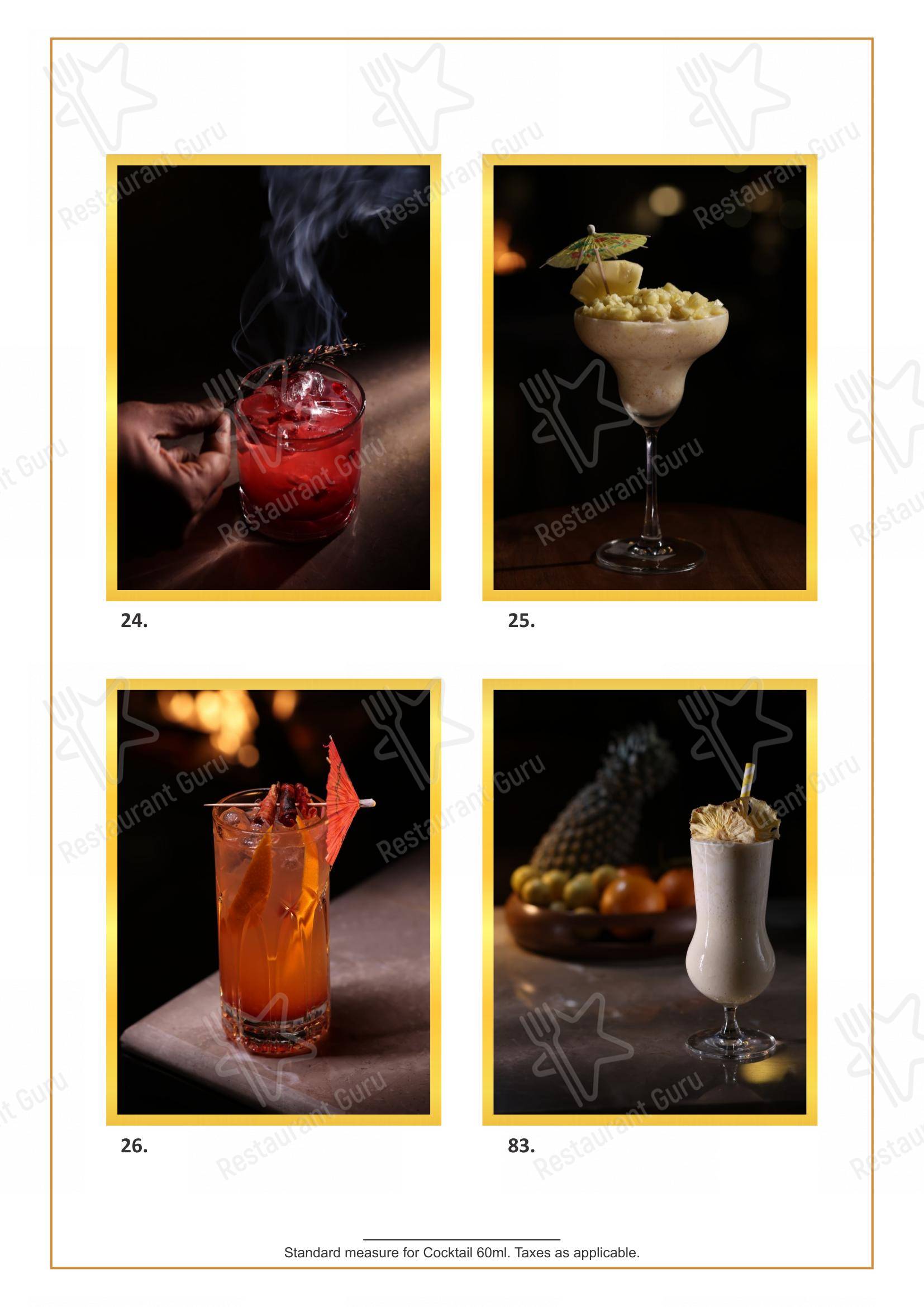 Menu for HIVE Restaurant & Bar in Jaipur