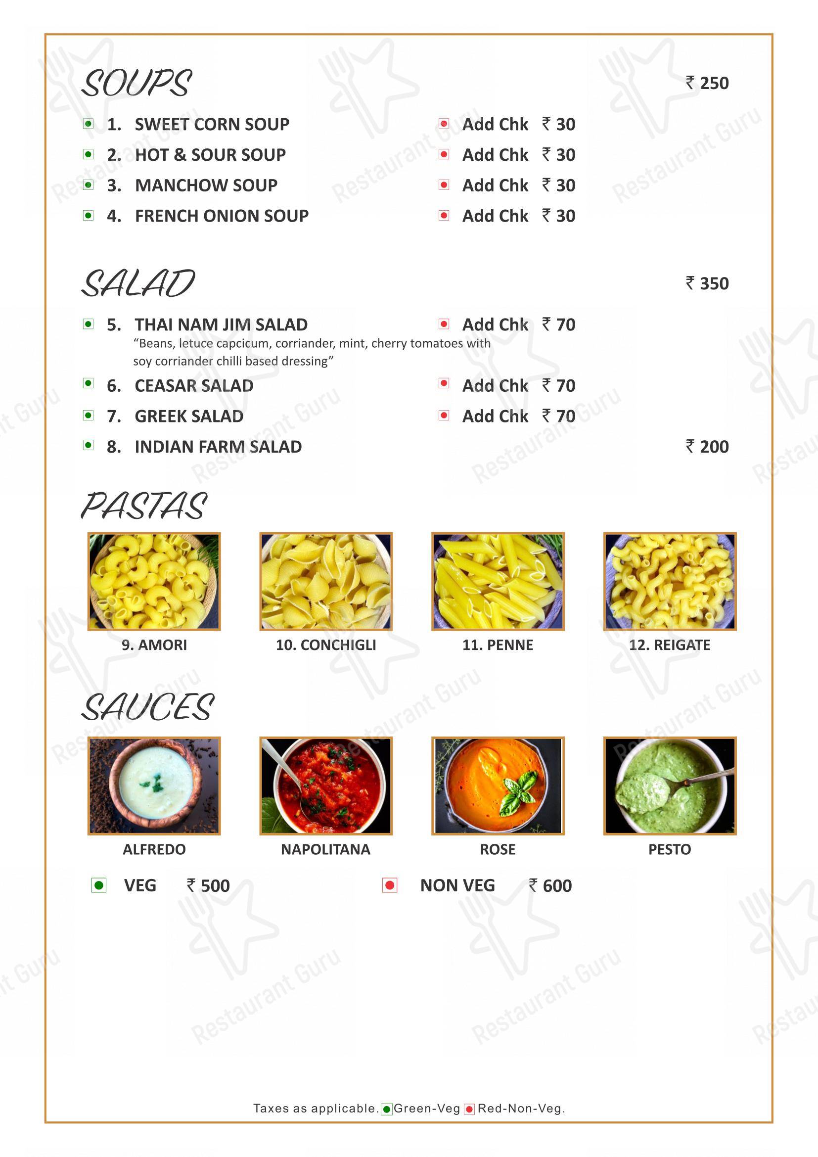 Menu for the HIVE Restaurant & Bar pub & bar