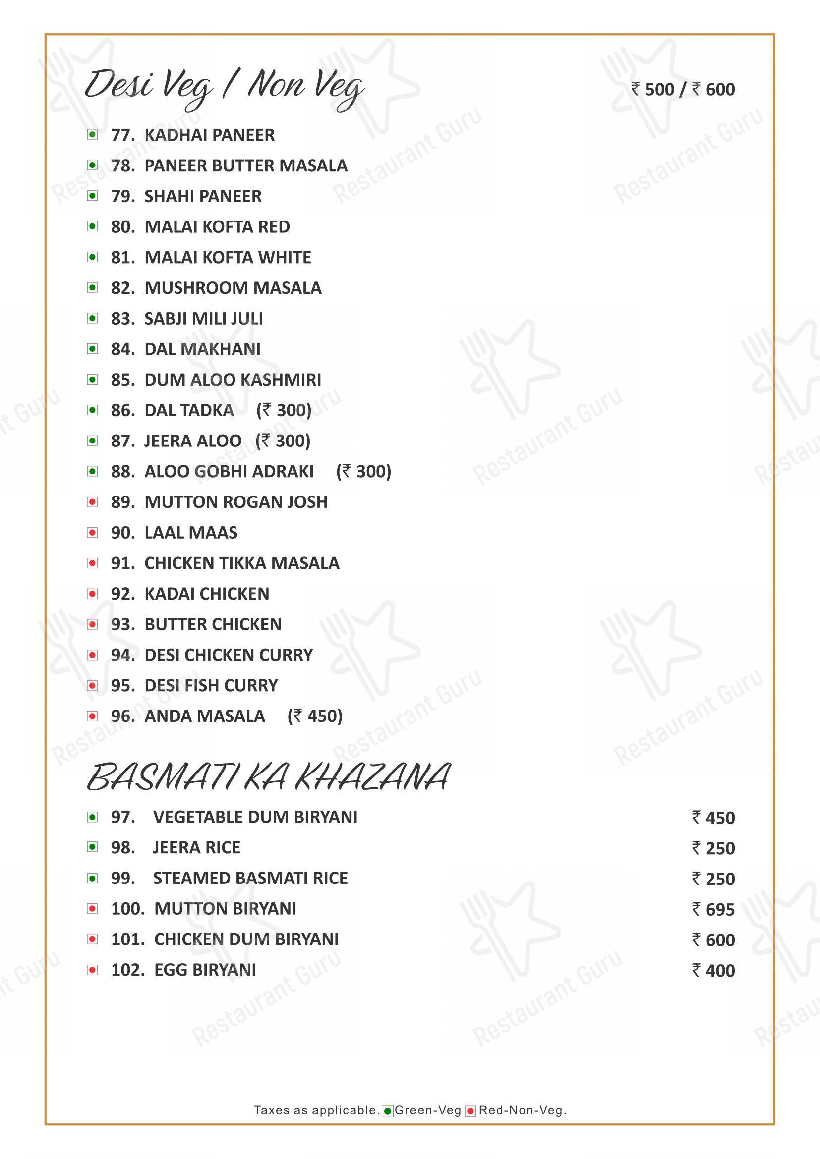 HIVE Restaurant & Bar in Jaipur - Menu