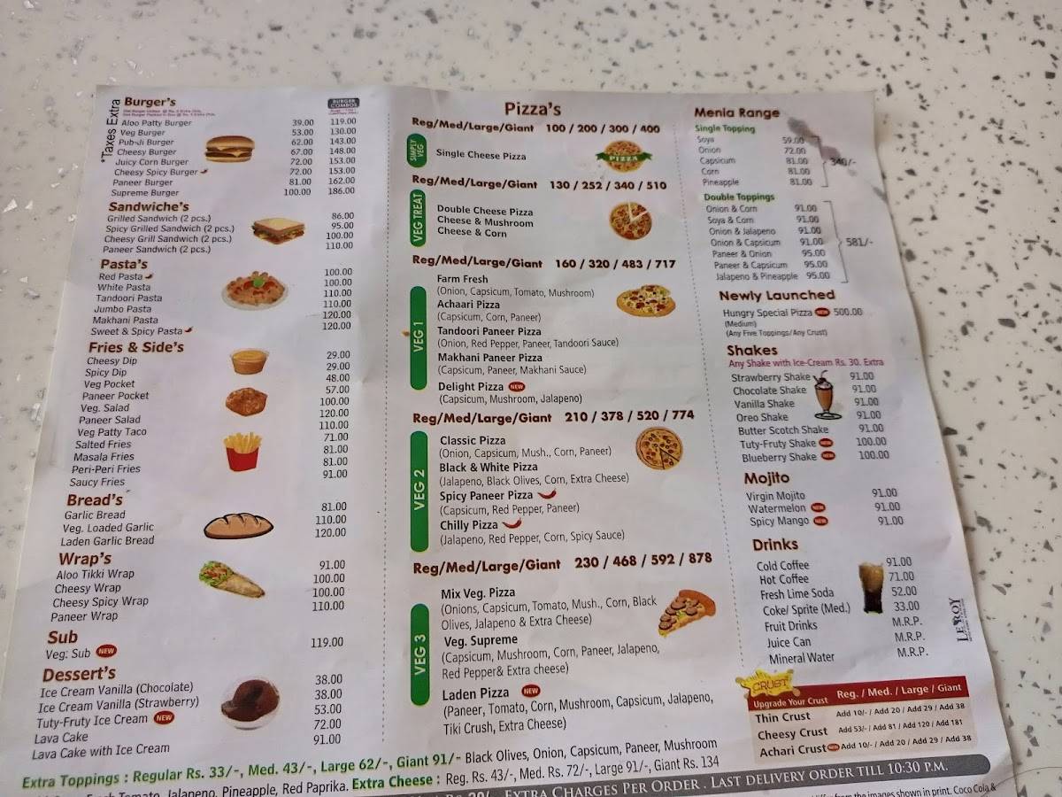 Hungry Point - Damuadhunga Haldwani menu