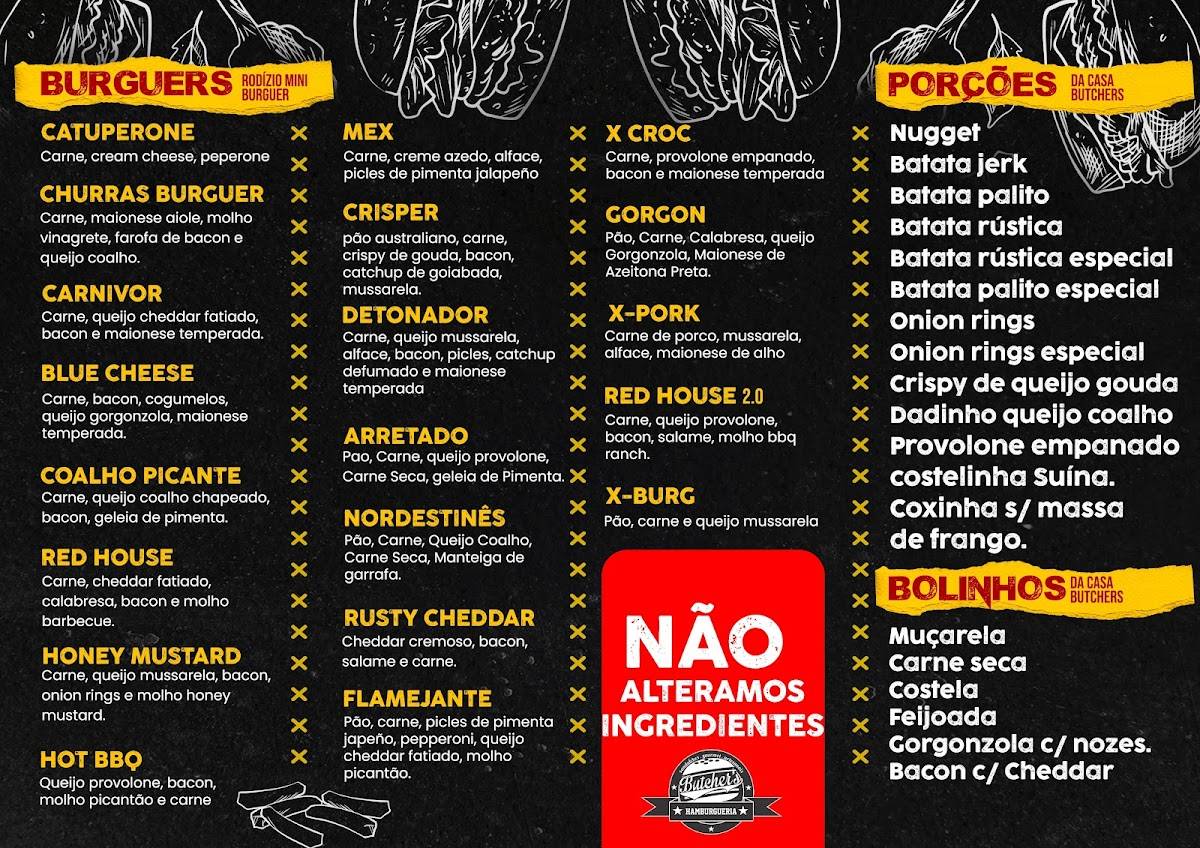 Butchers Hamburgueria cardápio
