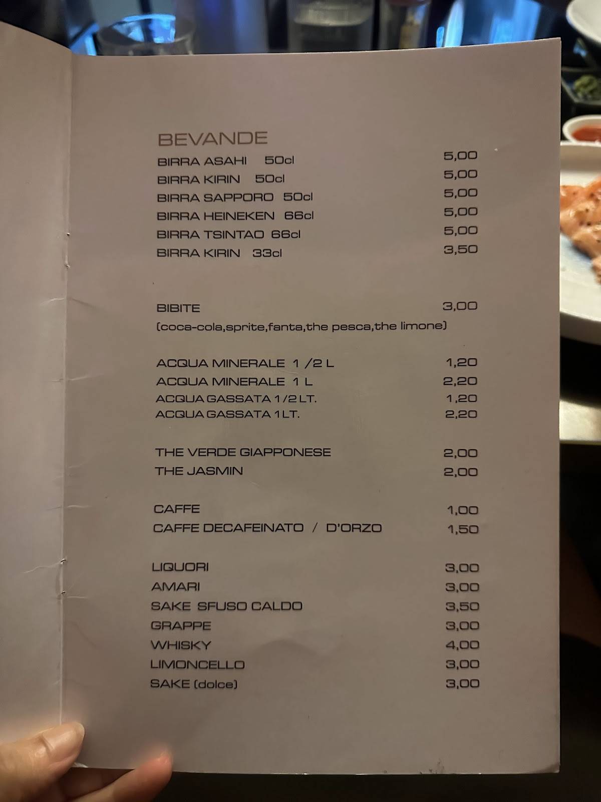 Menu di Hanabi di Liang Xiaoping & C. 