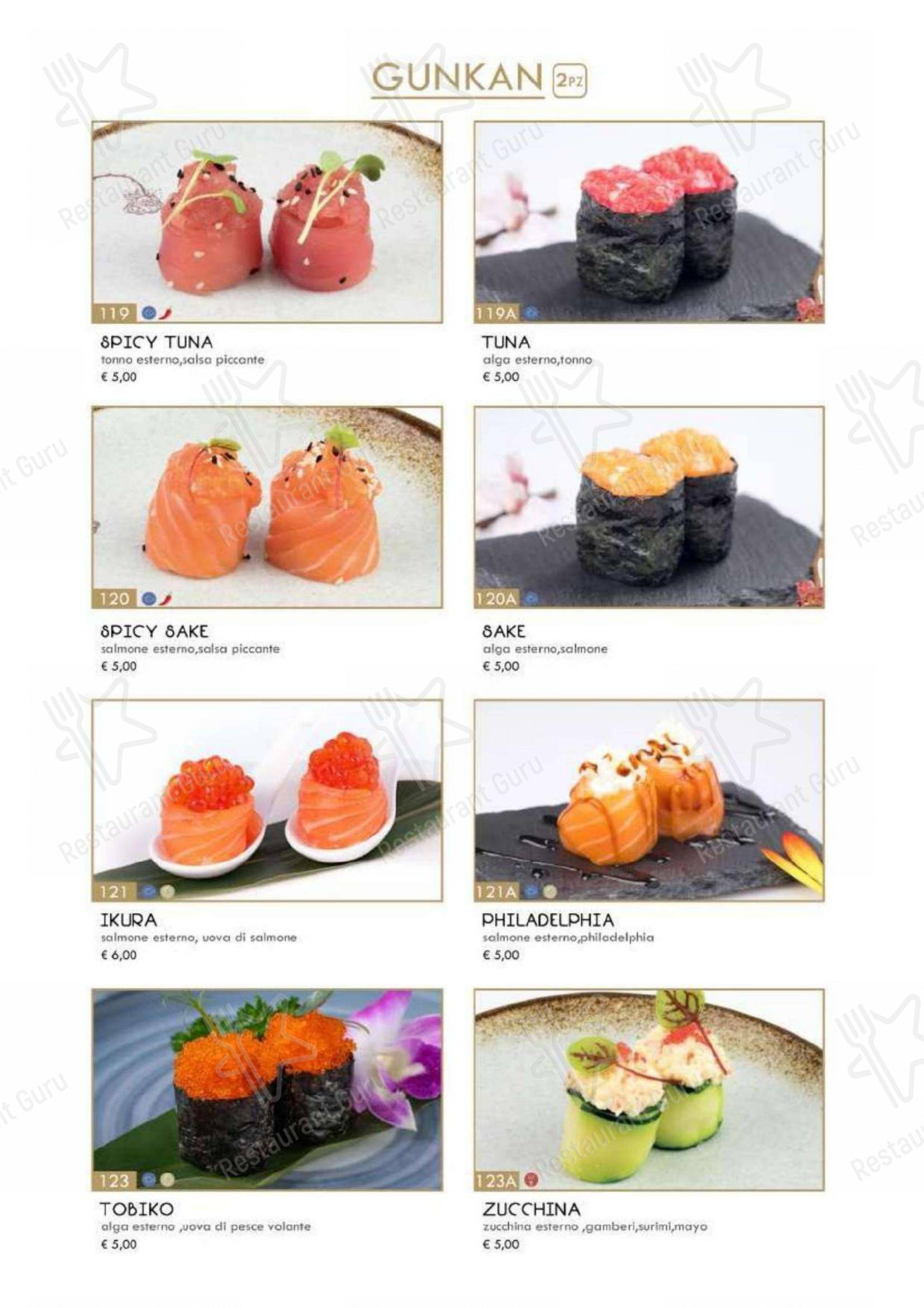 菜单 per Hanami Asian Fusion ristorante