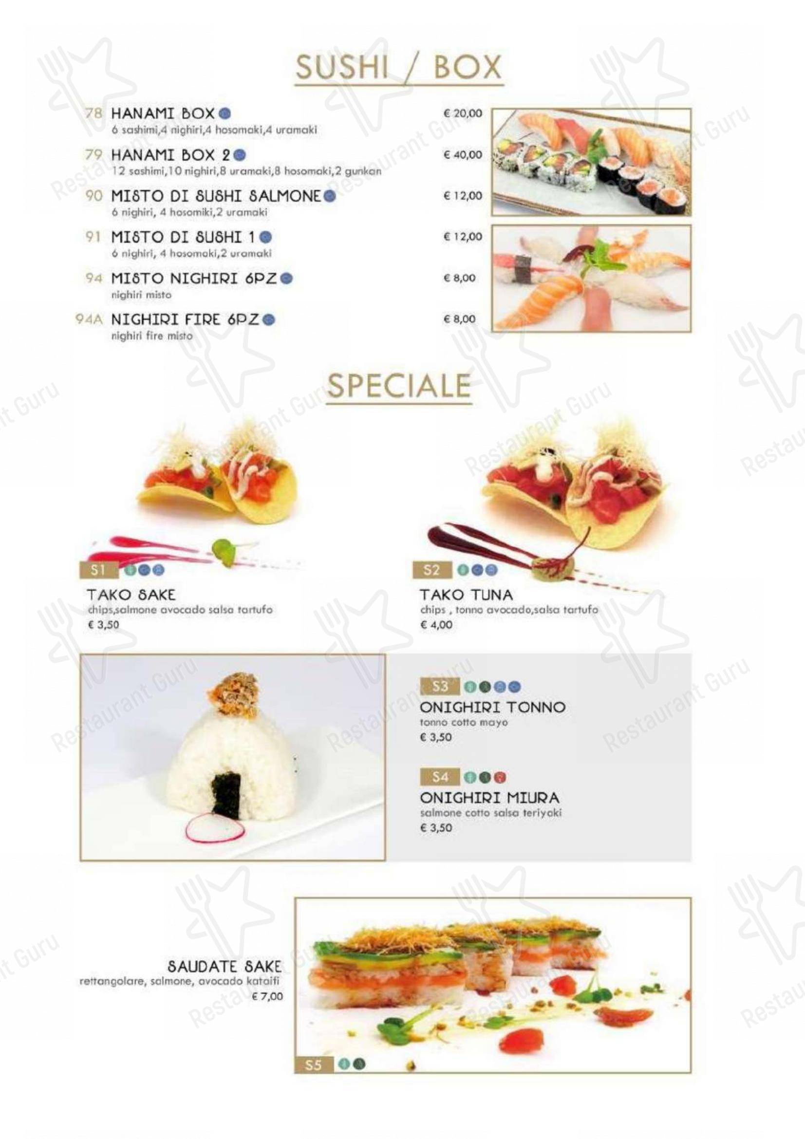 Hanami Asian Fusion in Ferrara - 菜单