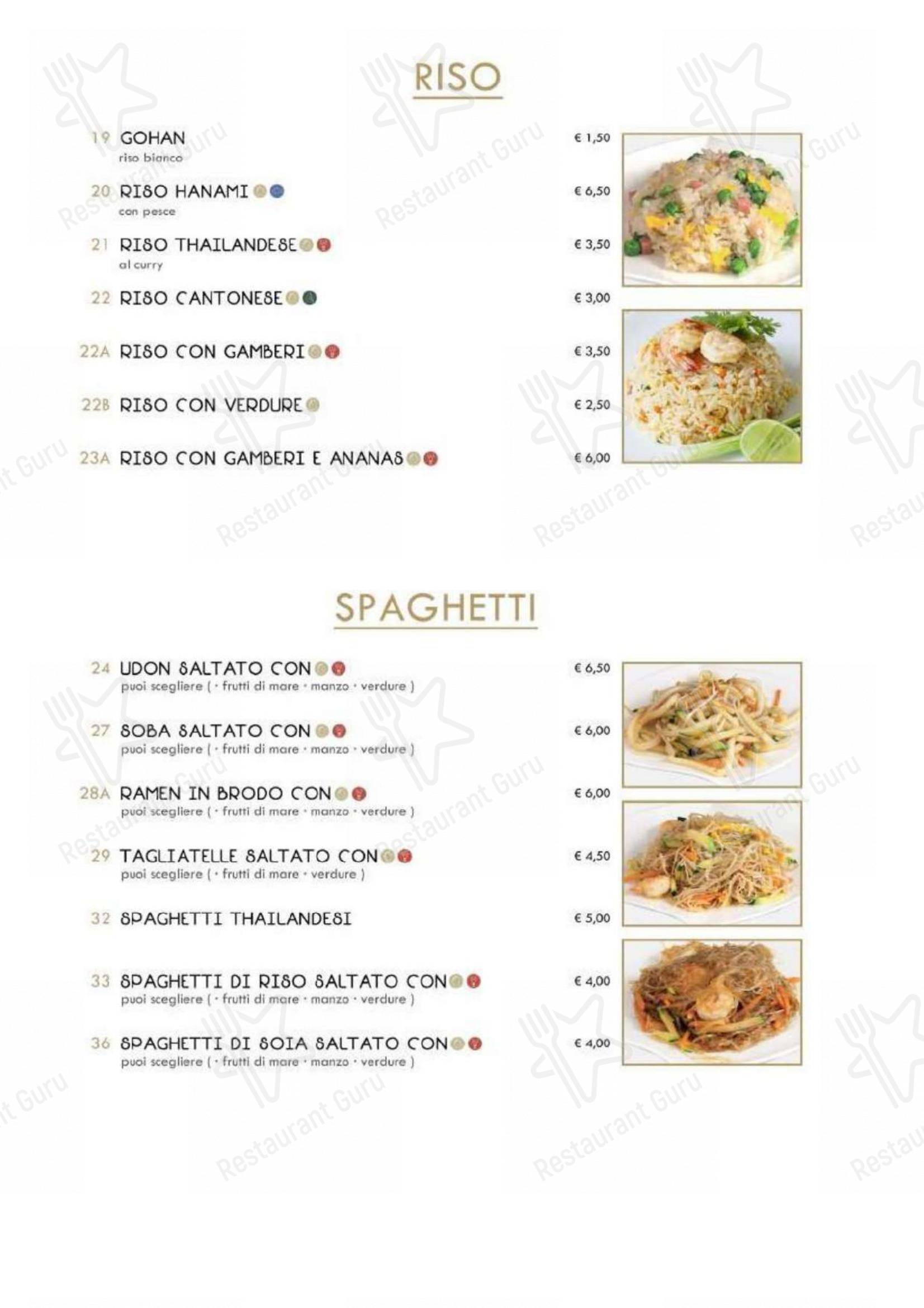 Hanami Asian Fusion in Ferrara - 菜单