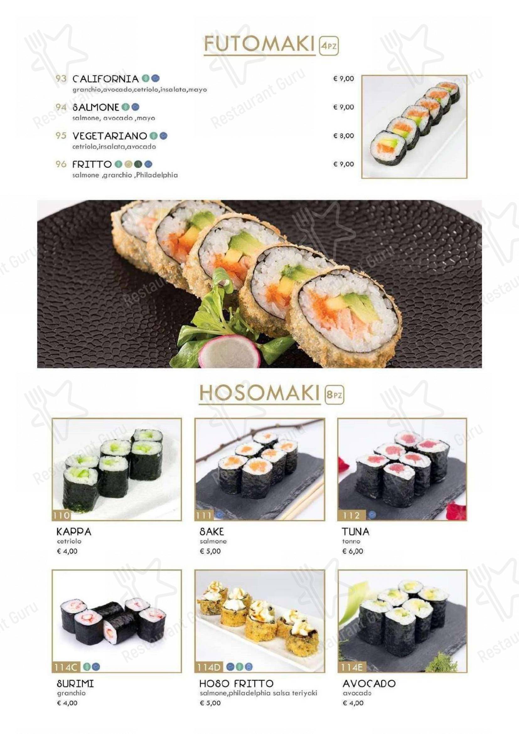 Menu di Hanami Asian Fusion - Menu bar