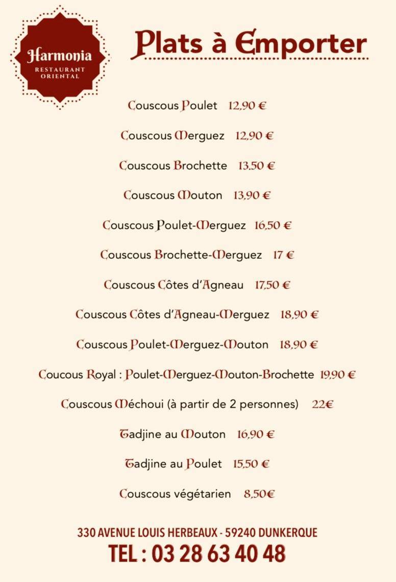 Menu de Harmonia