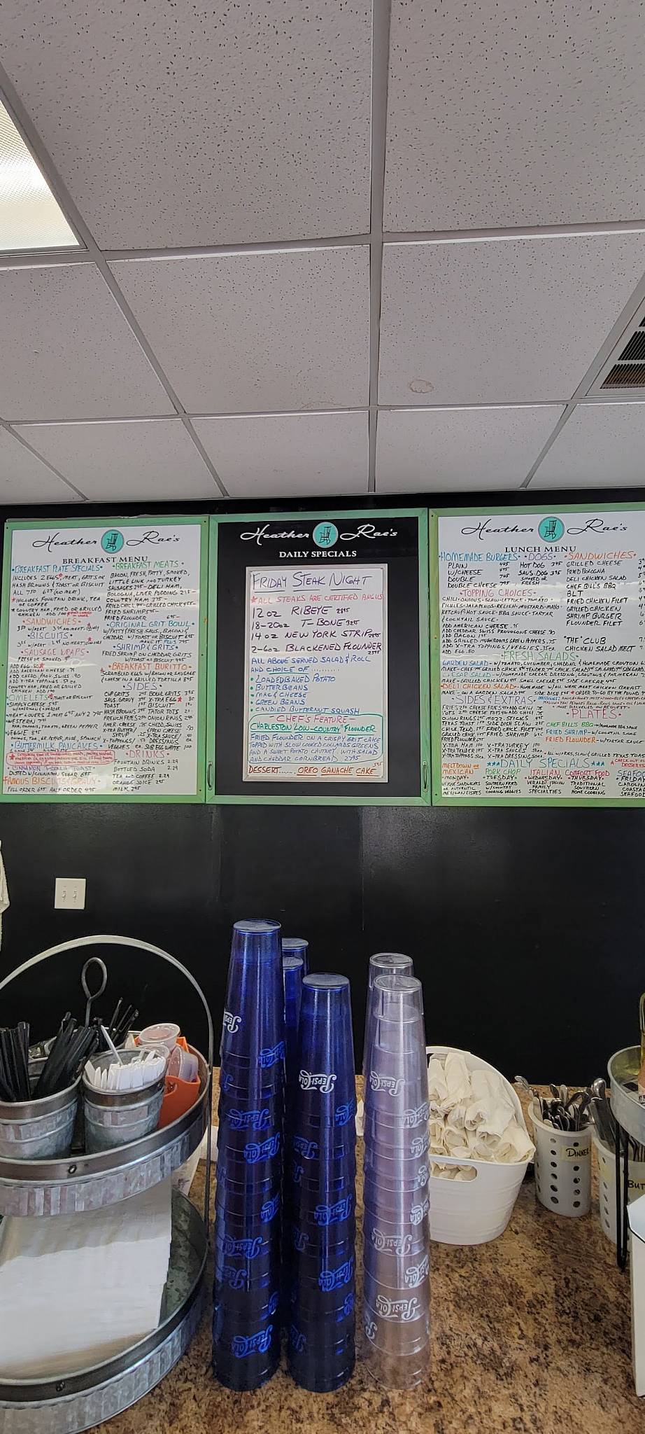 Menu at Heather Rae's Comfort Cookin' Restaurant, Delco, Andrew Jackson