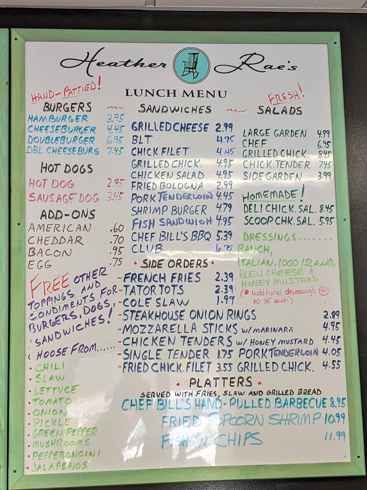Menu at Heather Rae's Comfort Cookin' Restaurant, Delco, Andrew Jackson ...
