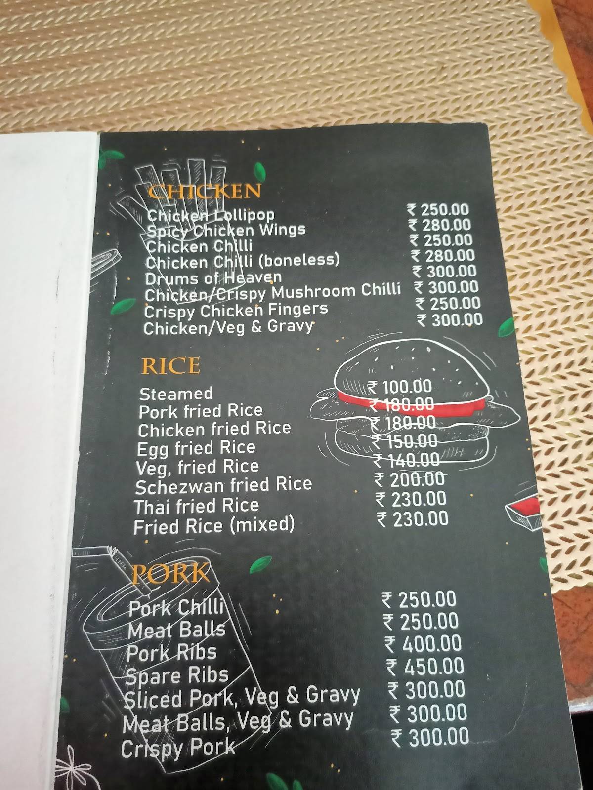 Highnoon menu