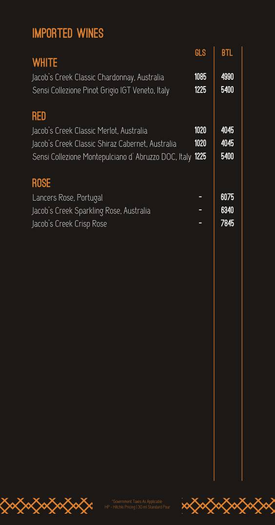 Hitchki, BKC menu
