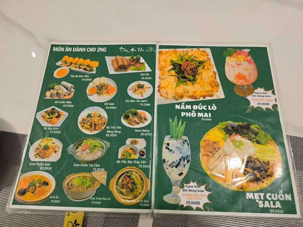 Menu at Hoa Sala - Món Chay và Cà Phê restaurant, Ho Chi Minh City, 143 ...