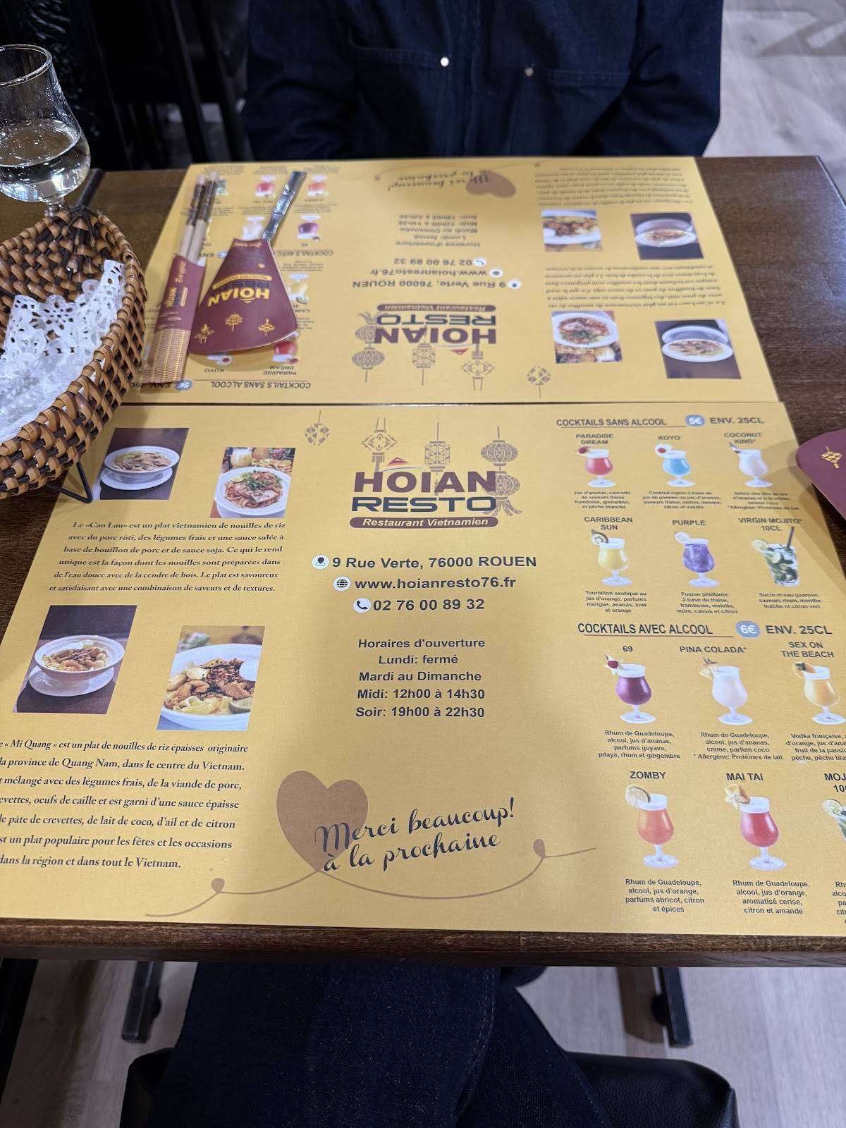 Menu de Hoian Resto