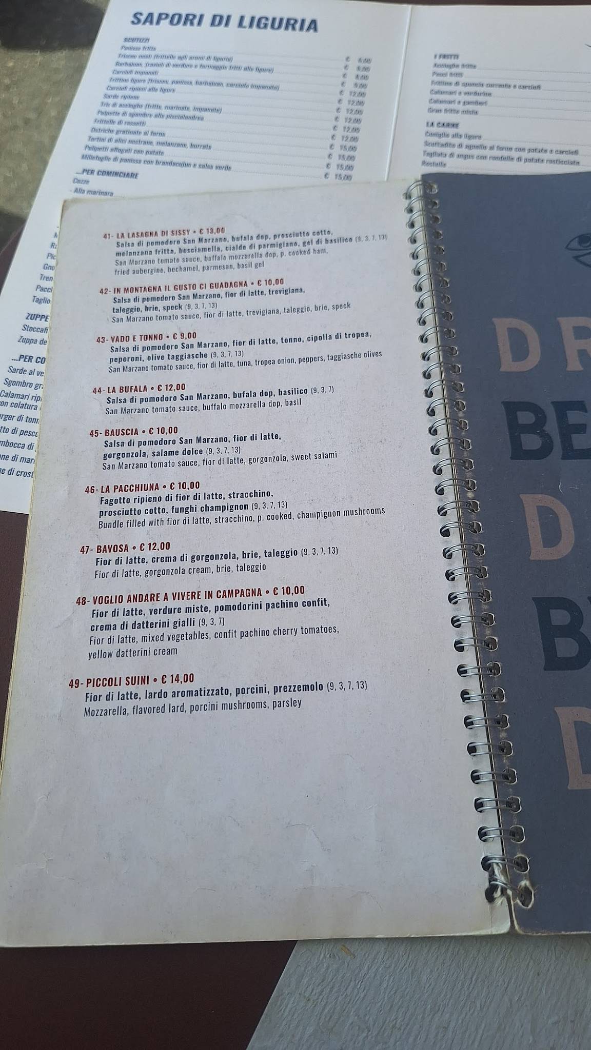 Menu di Hostaria Besugo 