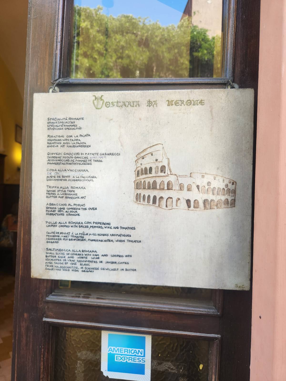 Menu di Hostaria da Nerone 