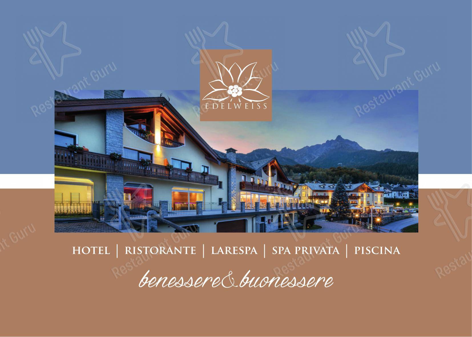 菜单 per Albergo Ristorante Edelweiss - Larespa in Crodo