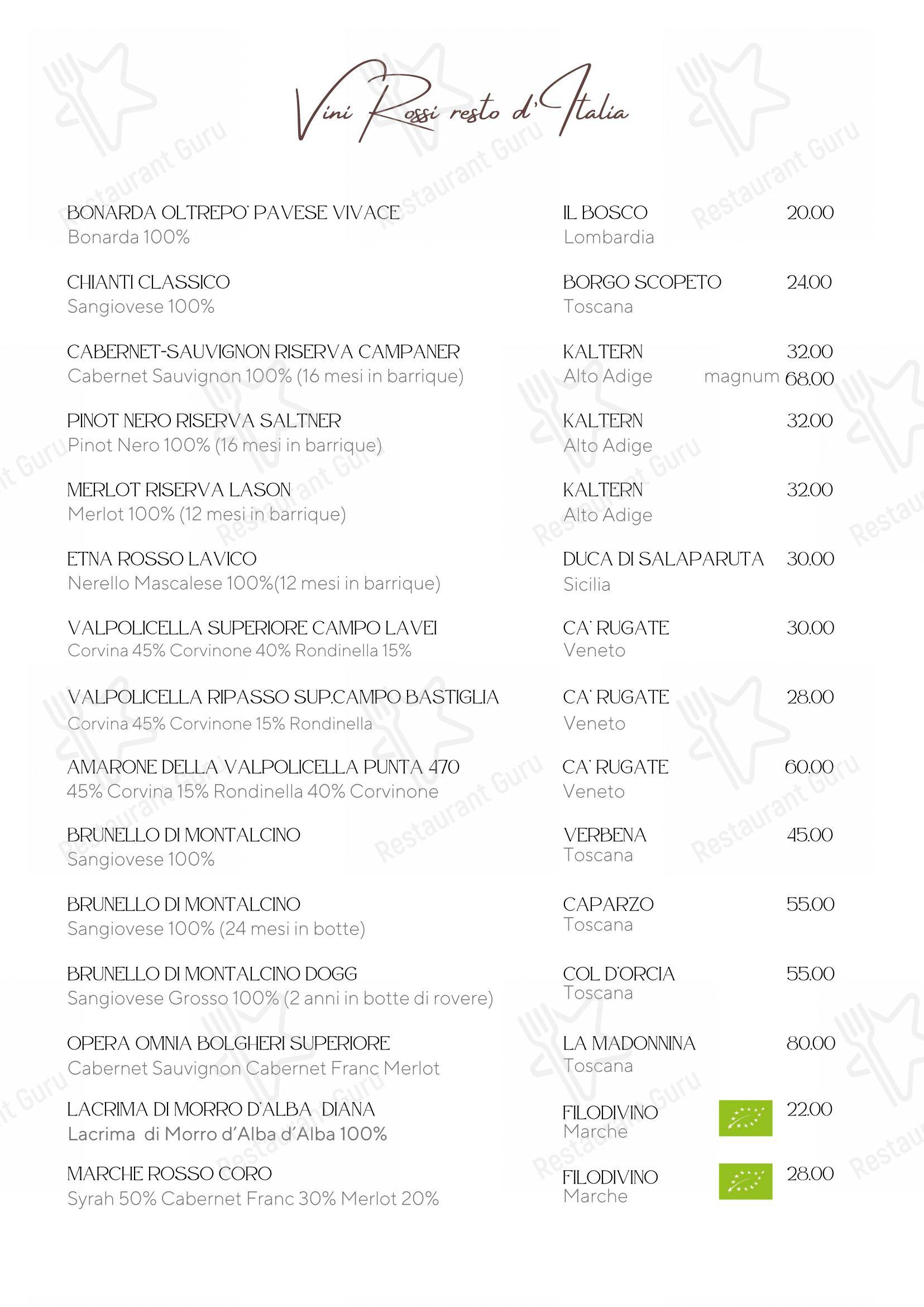 Menu di Albergo Ristorante Edelweiss - Larespa - Коктейльная карта