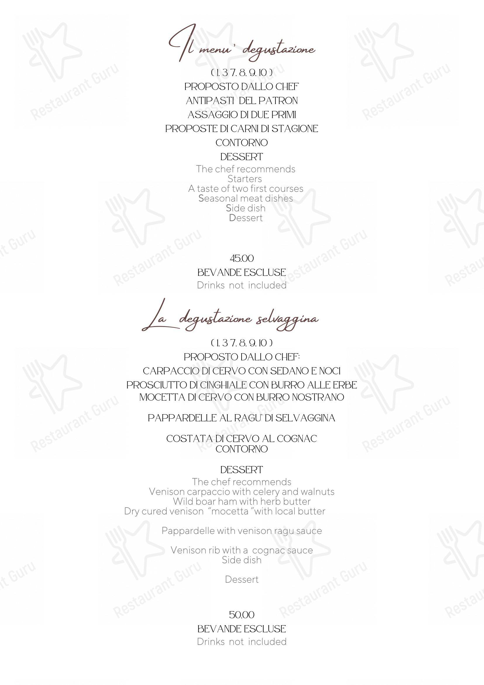 Основное меню per Albergo Ristorante Edelweiss - Larespa in Crodo