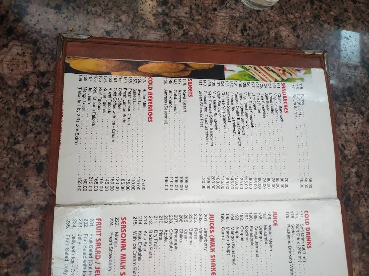 Hotel Kalpana Veg Restaurant menu