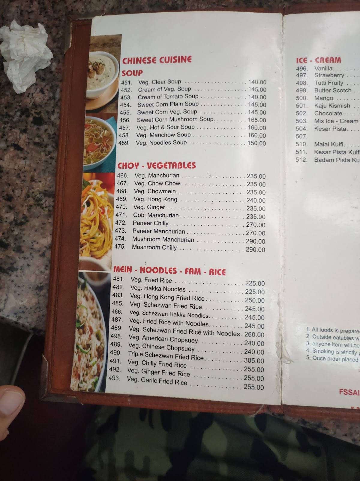 Hotel Kalpana Veg Restaurant menu