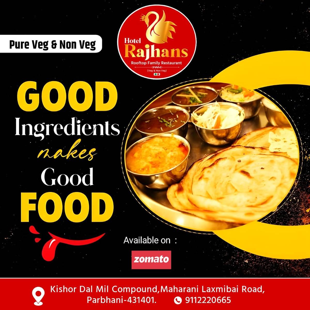 Hotel Rajhans Family Rooftop Restaurant menu