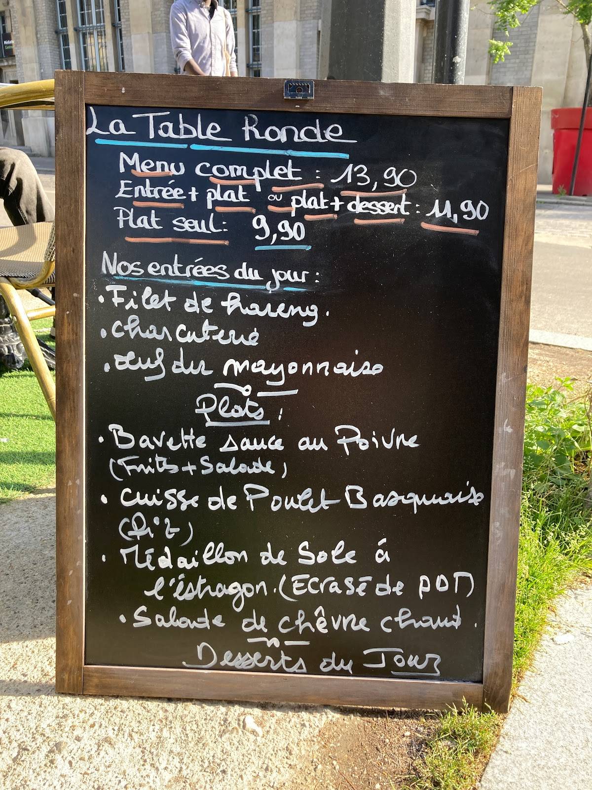 Menu de LA TABLE RONDE - Restaurant et Hotel