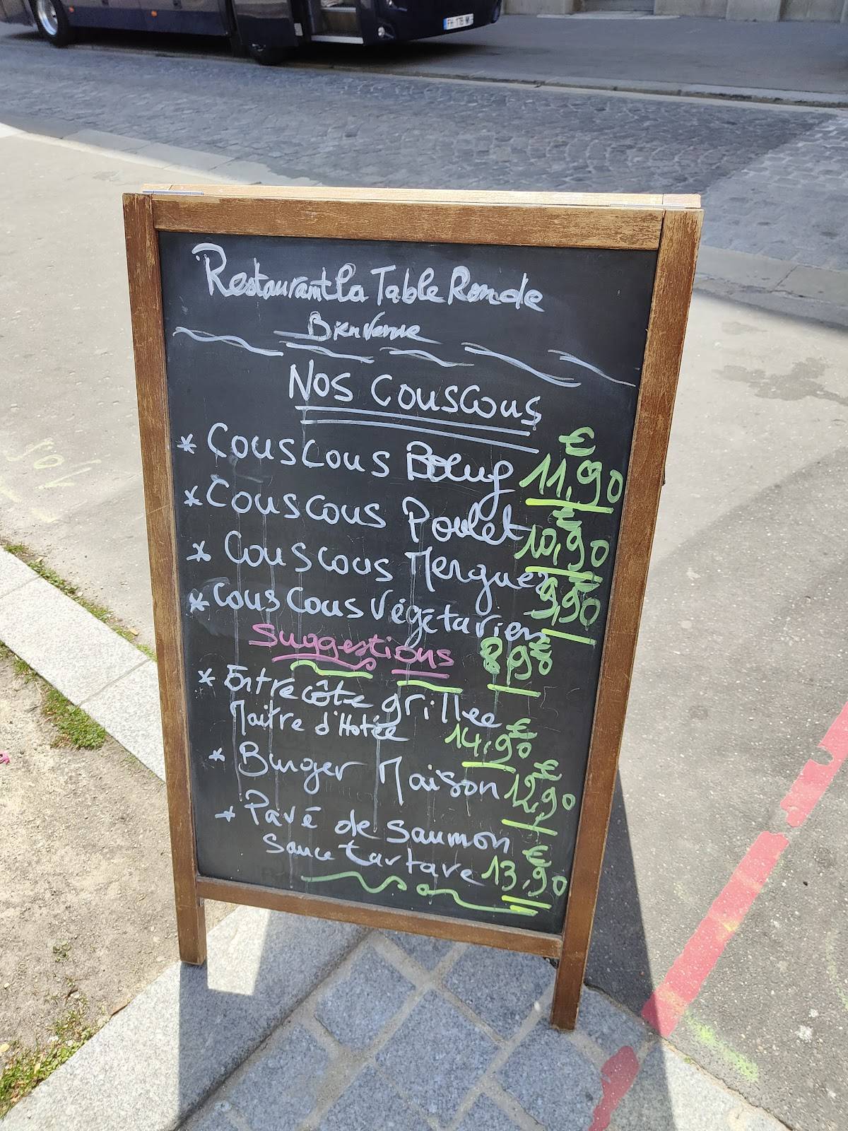 Menu de LA TABLE RONDE - Restaurant et Hotel