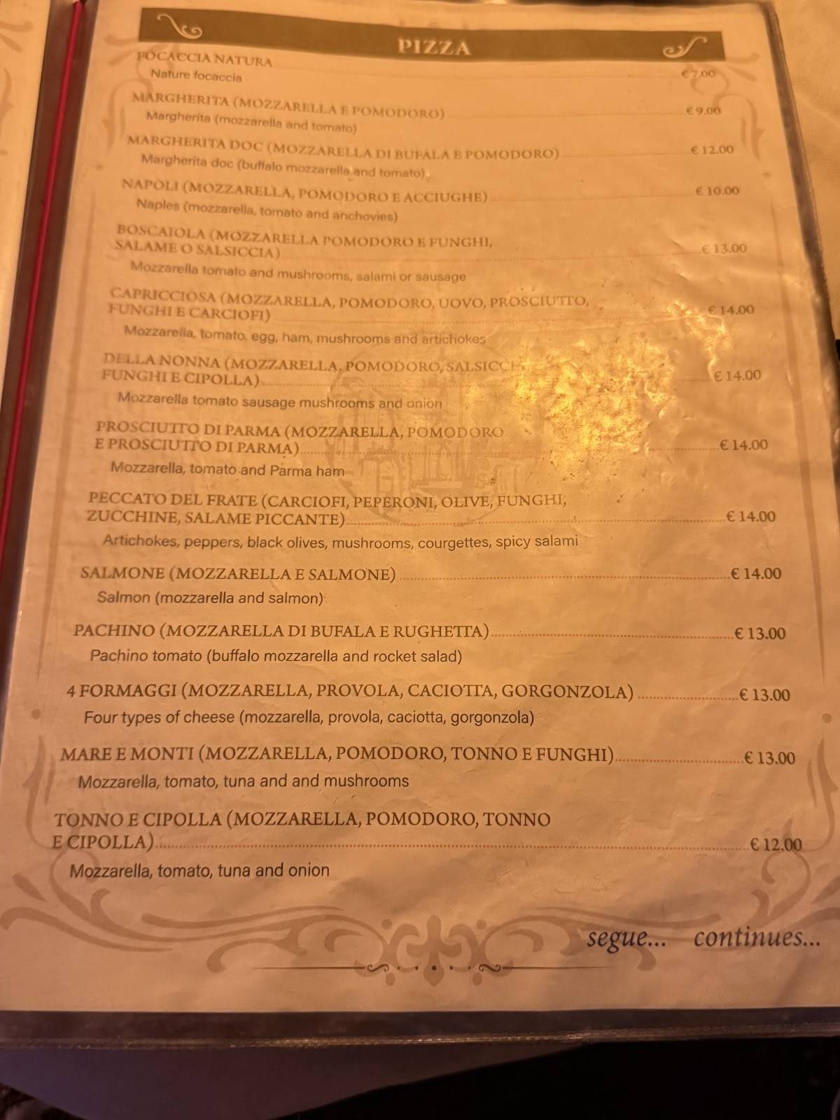 Menu di Ristorante Iari The Vino 