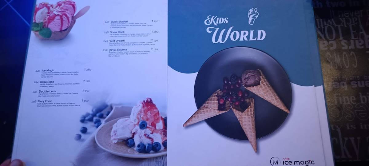 Ice Magic menu
