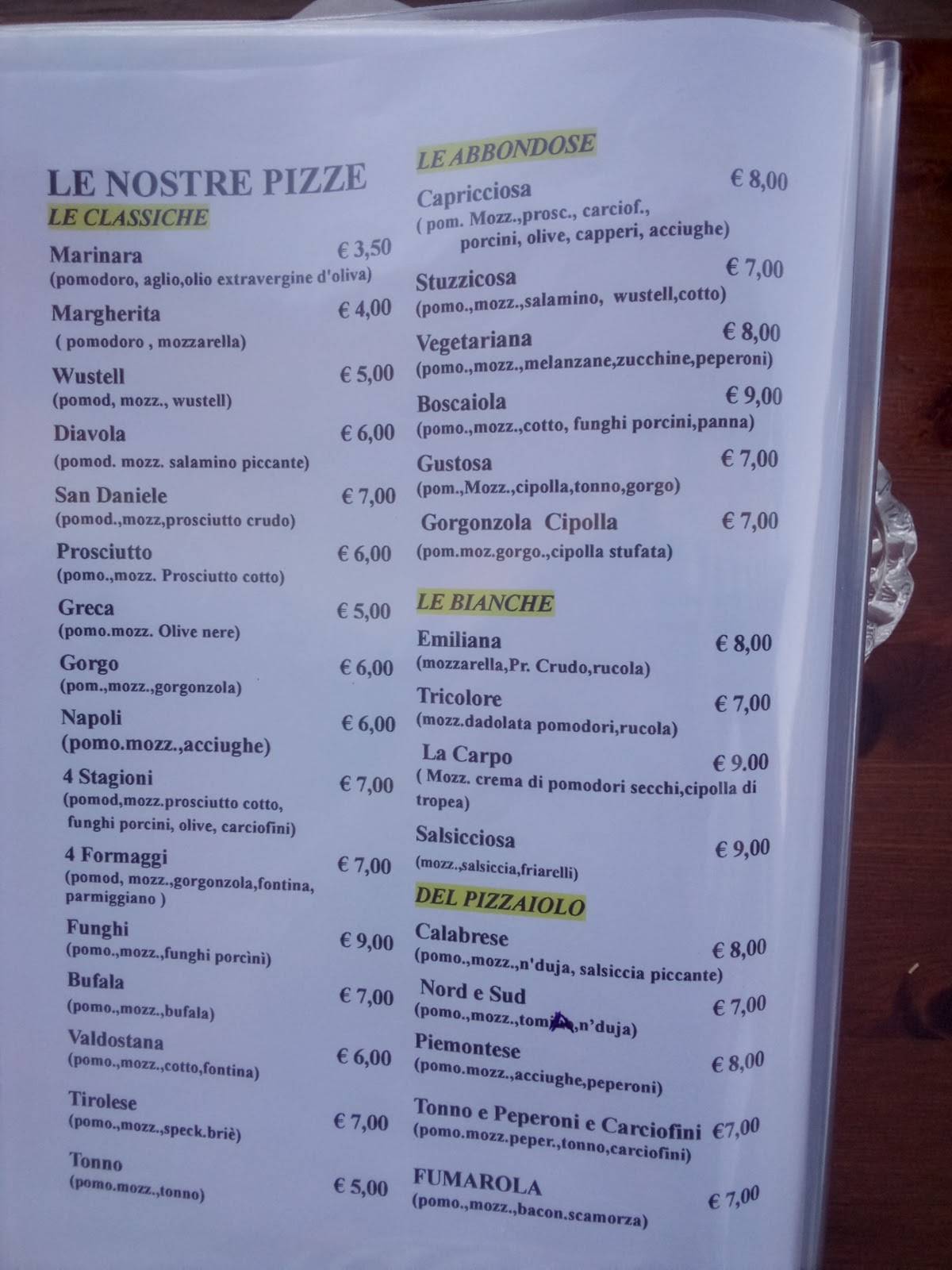 Menu di Il Carpo 