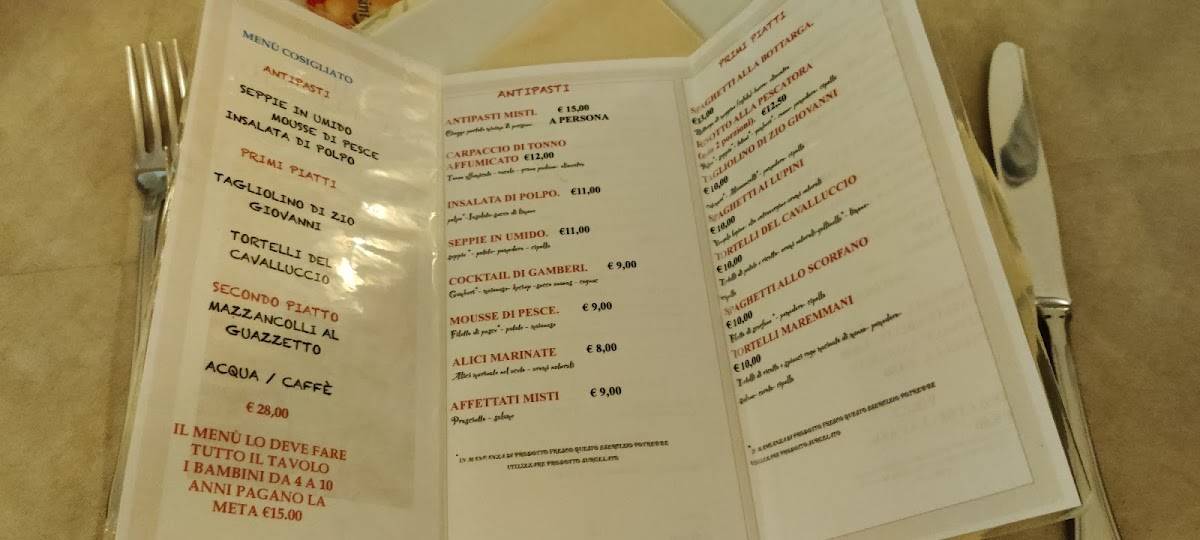 Menu di Il Cavalluccio Marino 