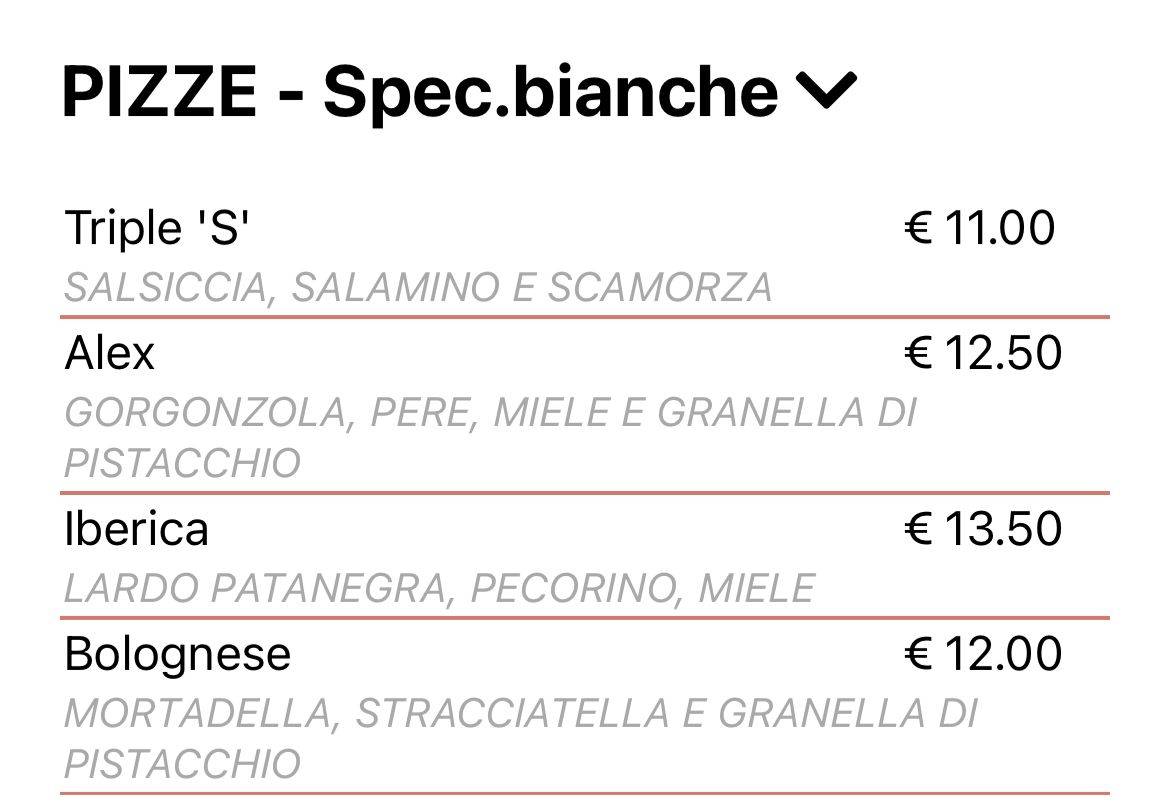 Menu di Il Furioso 