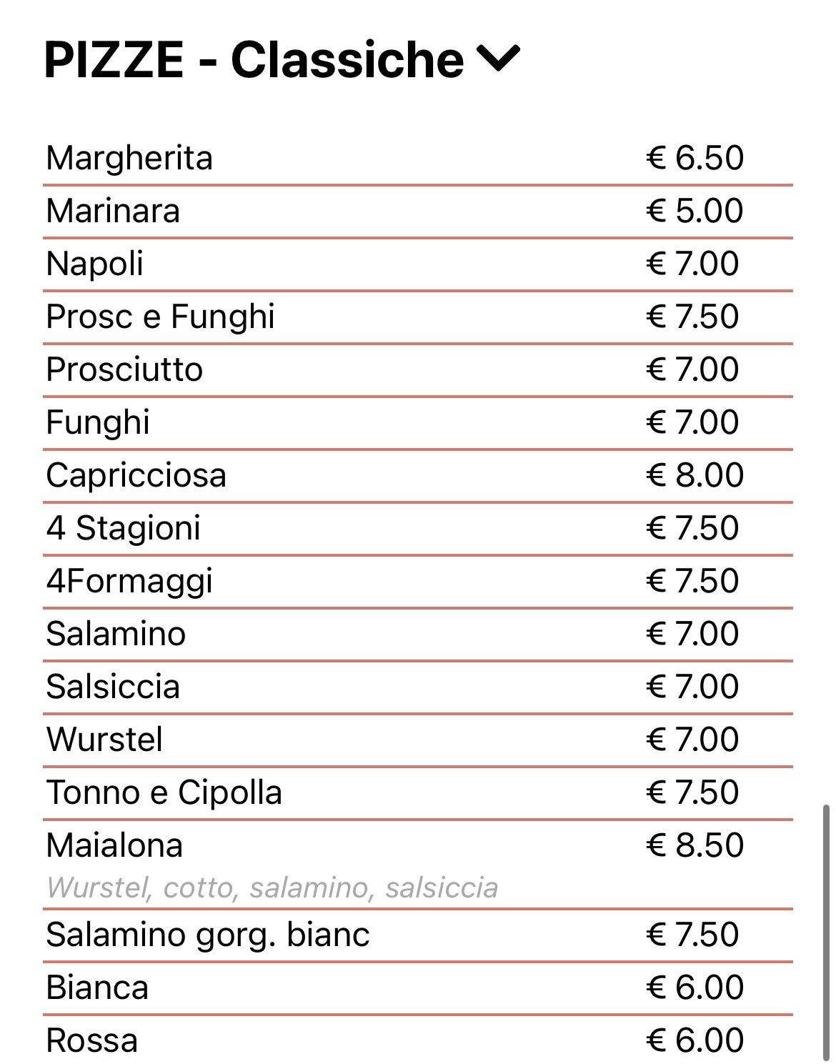 Menu di Il Furioso 