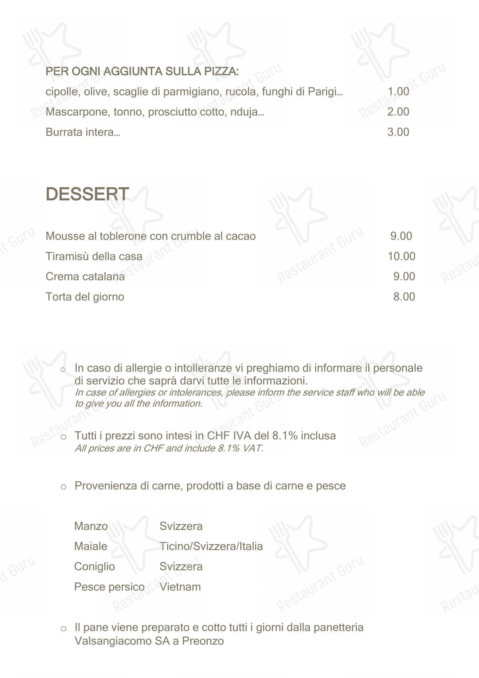 Menu di Il Larice Punto d'incontro - Menu