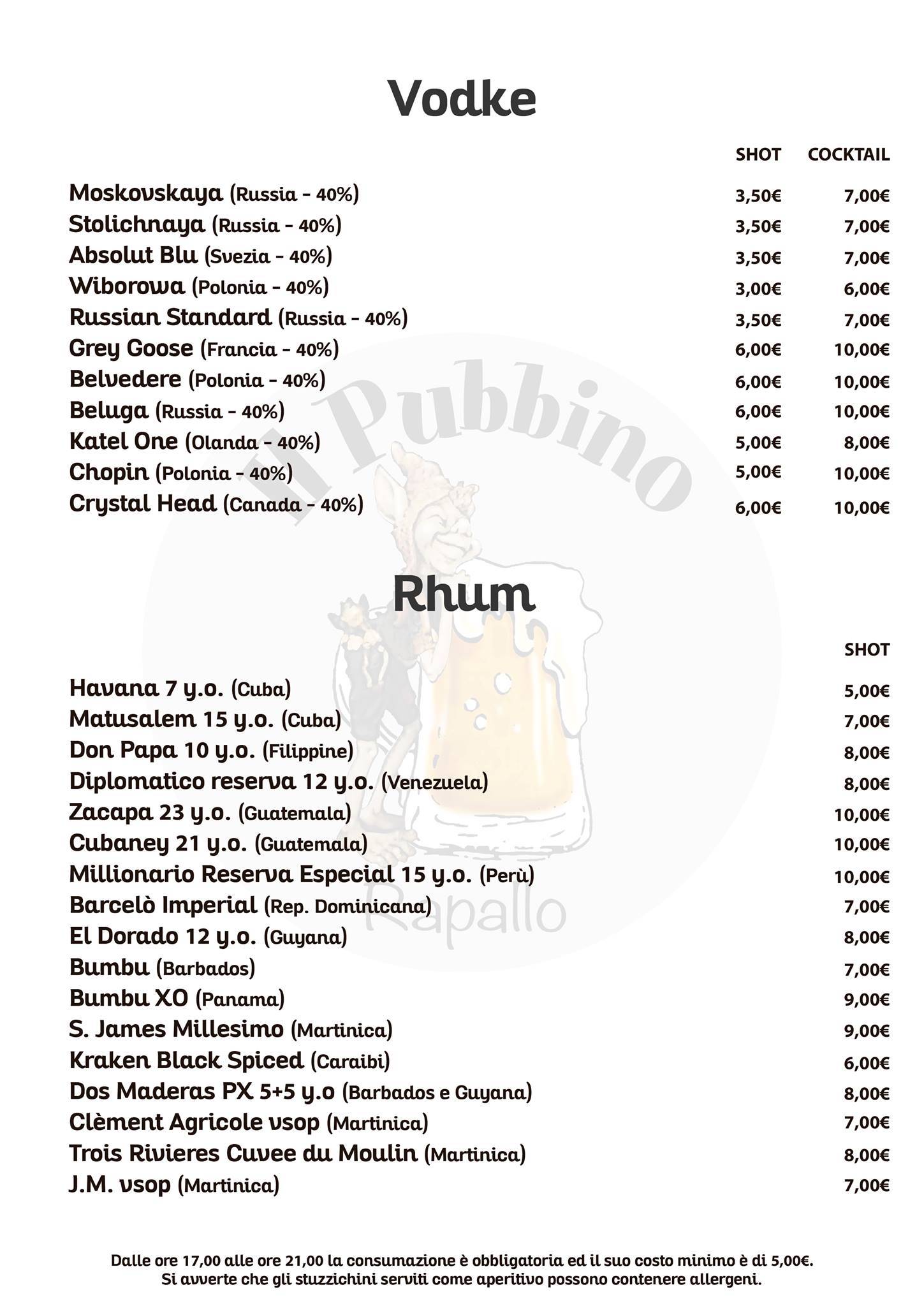 Menu di Il Pubbino 