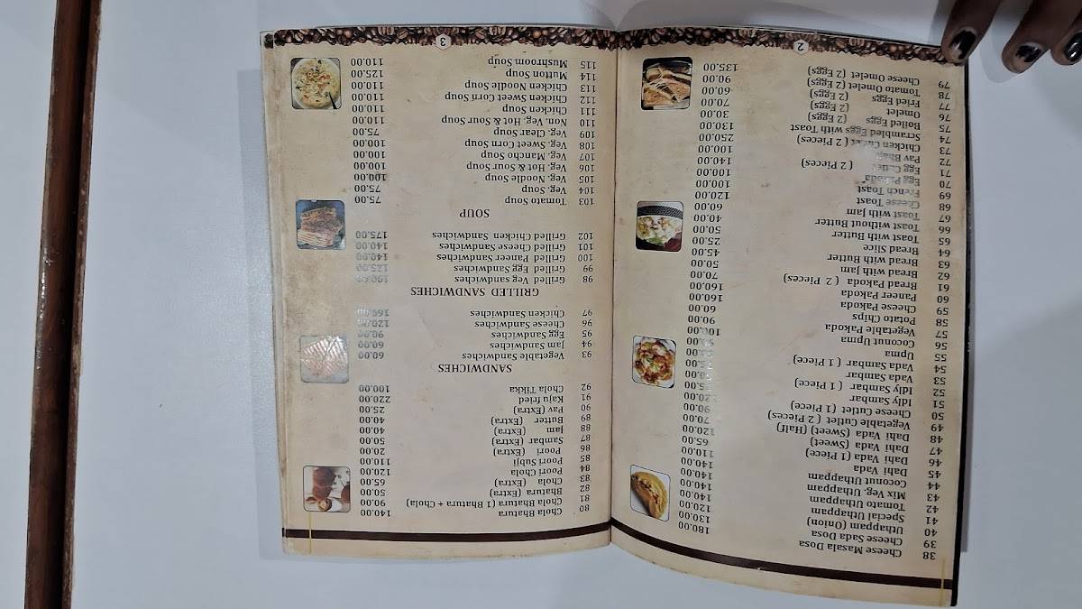 Indian Coffee House menu